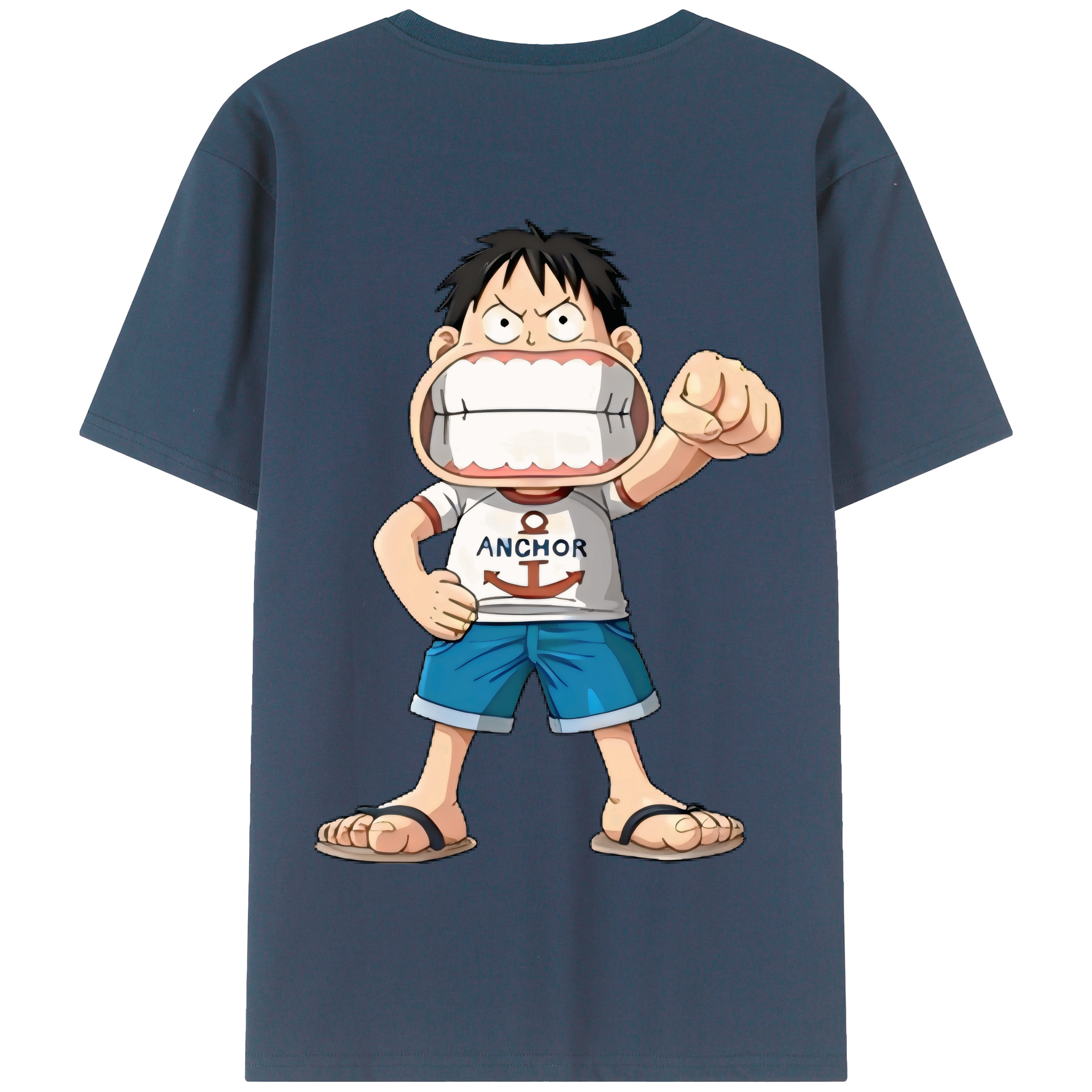 ワンピース モンキー・D・ルフィ ONE PIECE Monkey D. Luffy 綿100％半袖Tシャツ（背面プリント）