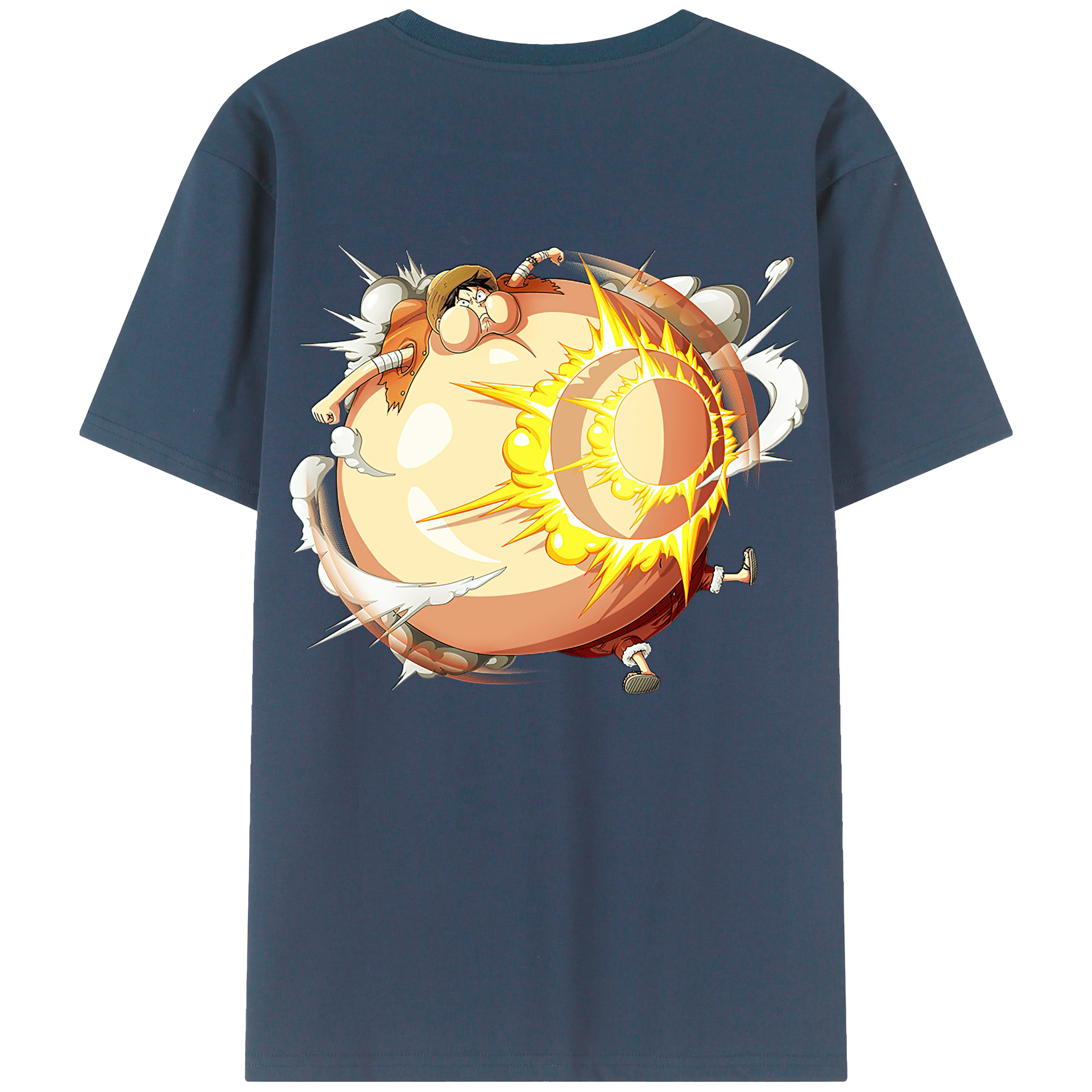 ワンピース モンキー・D・ルフィ ONE PIECE Monkey D. Luffy 綿100％半袖Tシャツ（背面プリント）