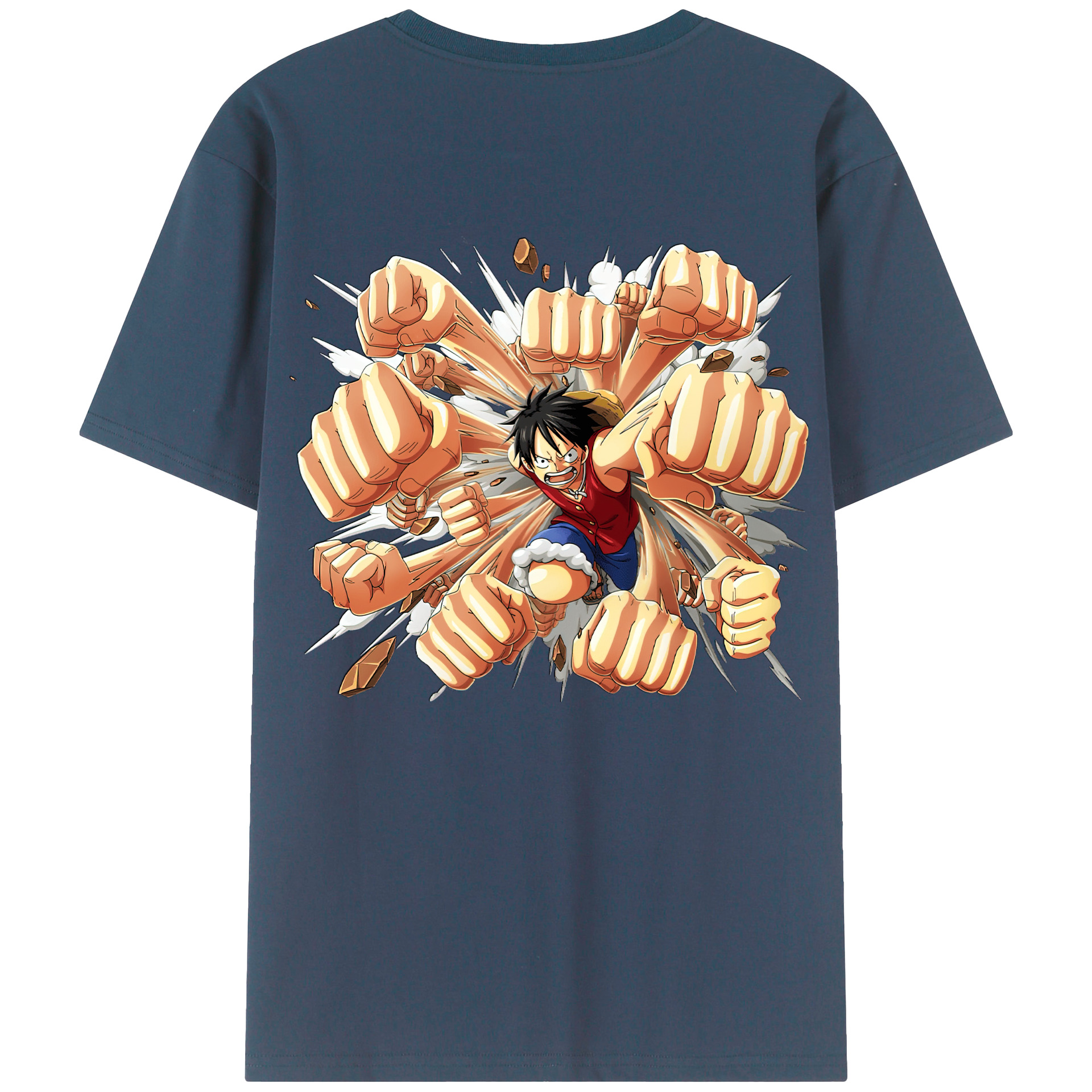 ワンピース モンキー・D・ルフィ ONE PIECE Monkey D. Luffy 綿100％半袖Tシャツ（背面プリント）