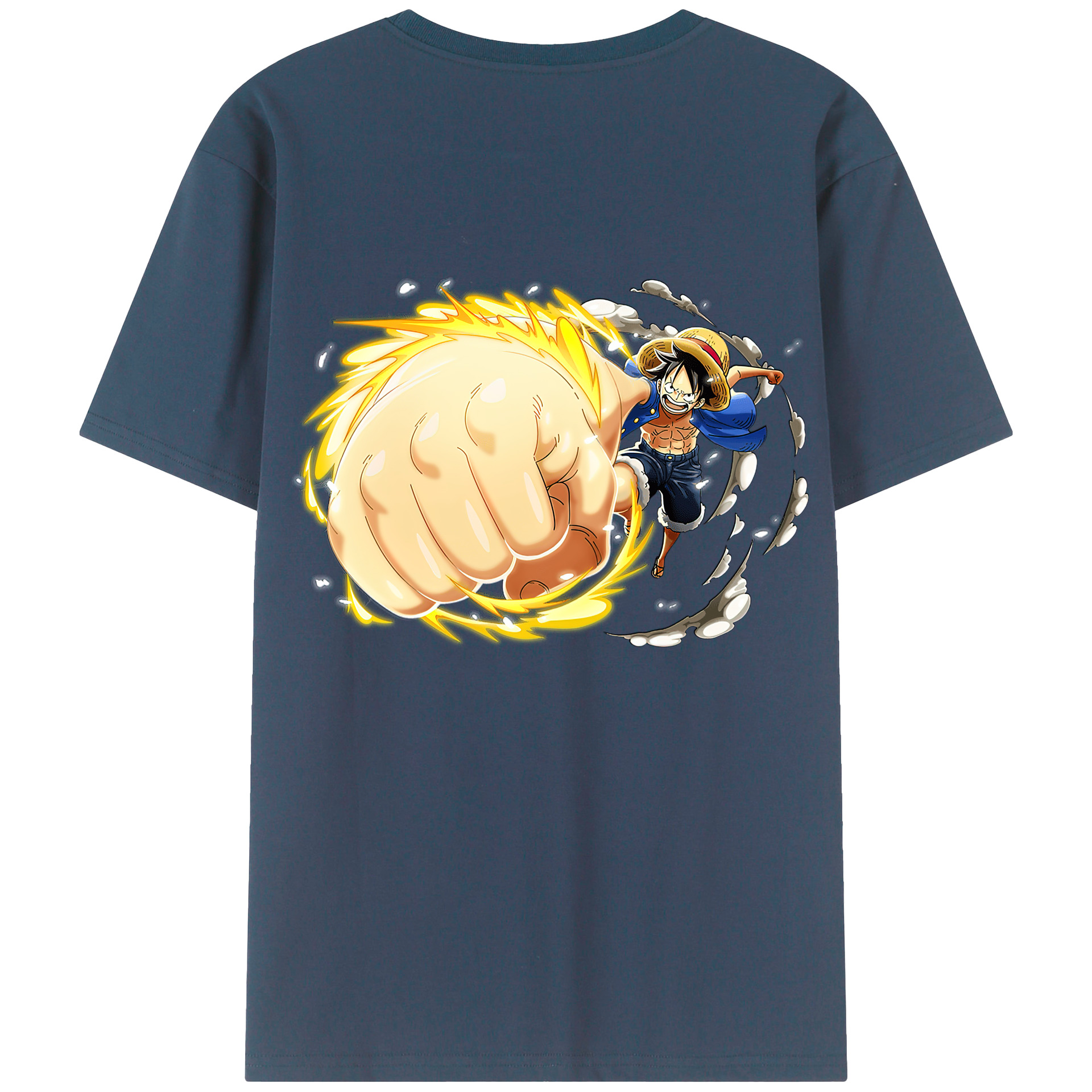 ワンピース モンキー・D・ルフィ ONE PIECE Monkey D. Luffy 綿100％半袖Tシャツ（背面プリント）