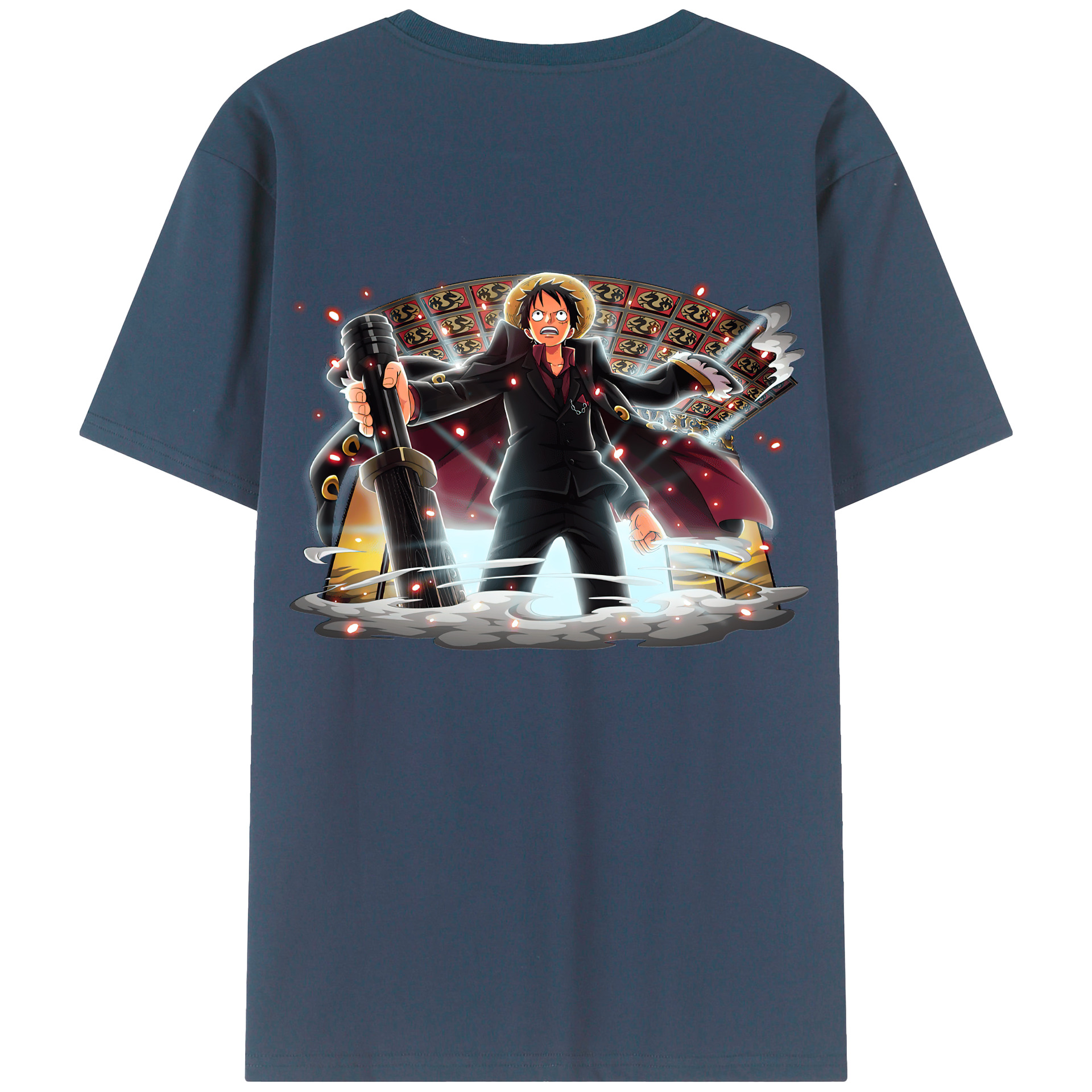 ワンピース モンキー・D・ルフィ ONE PIECE Monkey D. Luffy 綿100％半袖Tシャツ（背面プリント）