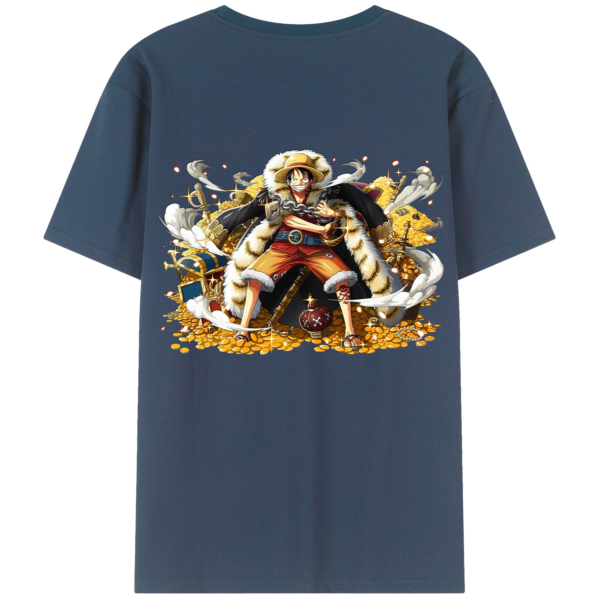 ワンピース モンキー・D・ルフィ ONE PIECE Monkey D. Luffy 綿100％半袖Tシャツ（背面プリント）