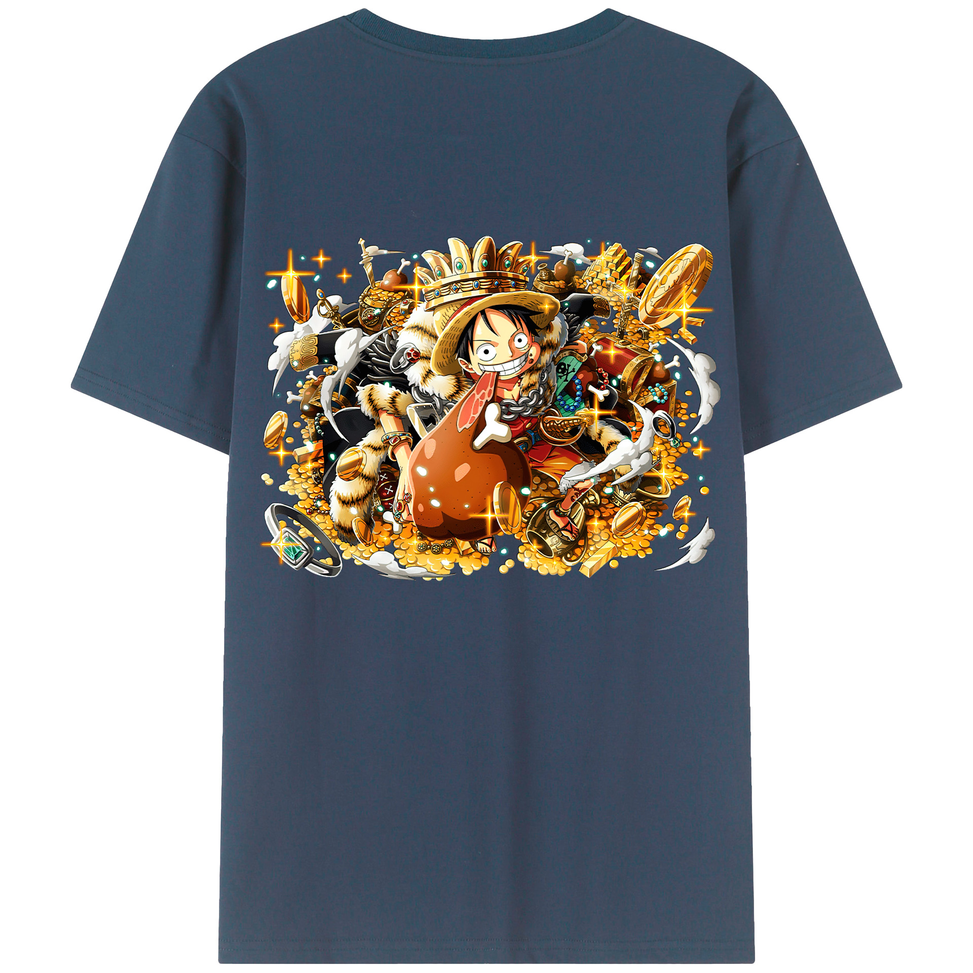 ワンピース モンキー・D・ルフィ ONE PIECE Monkey D. Luffy 綿100％半袖Tシャツ（背面プリント）