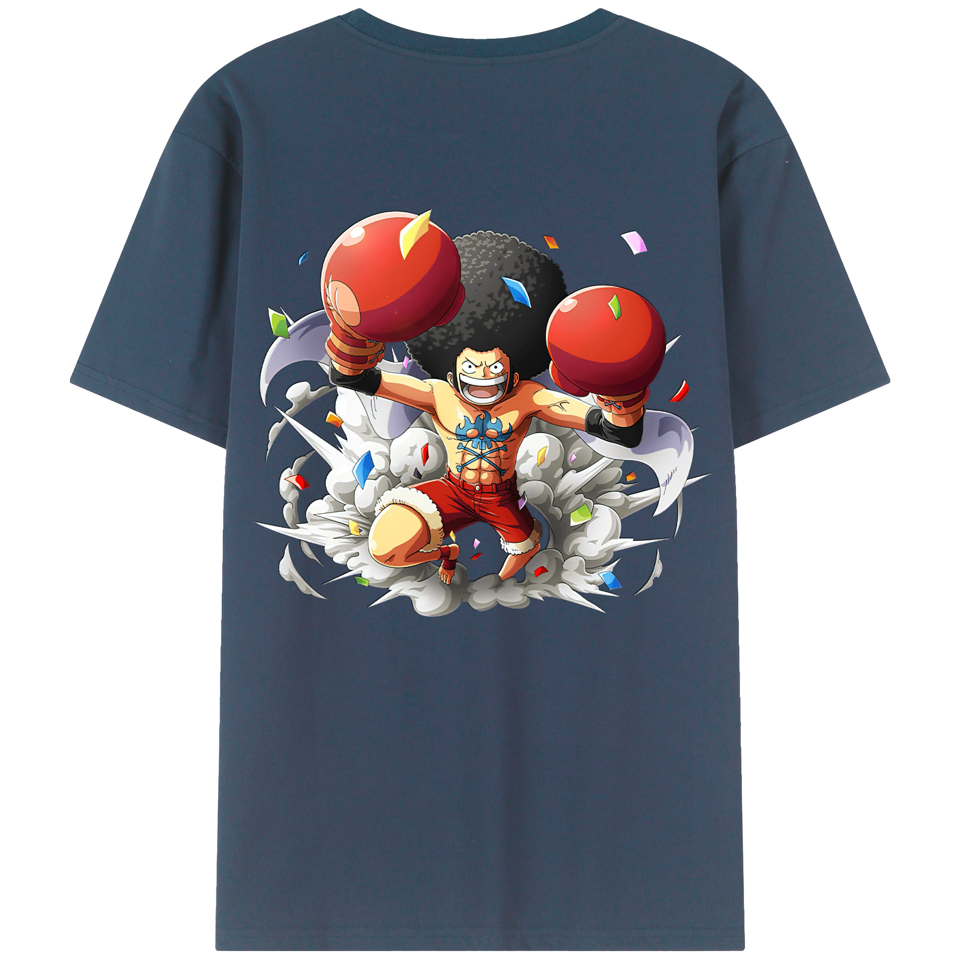 ワンピース モンキー・D・ルフィ ONE PIECE Monkey D. Luffy 綿100％半袖Tシャツ（背面プリント）