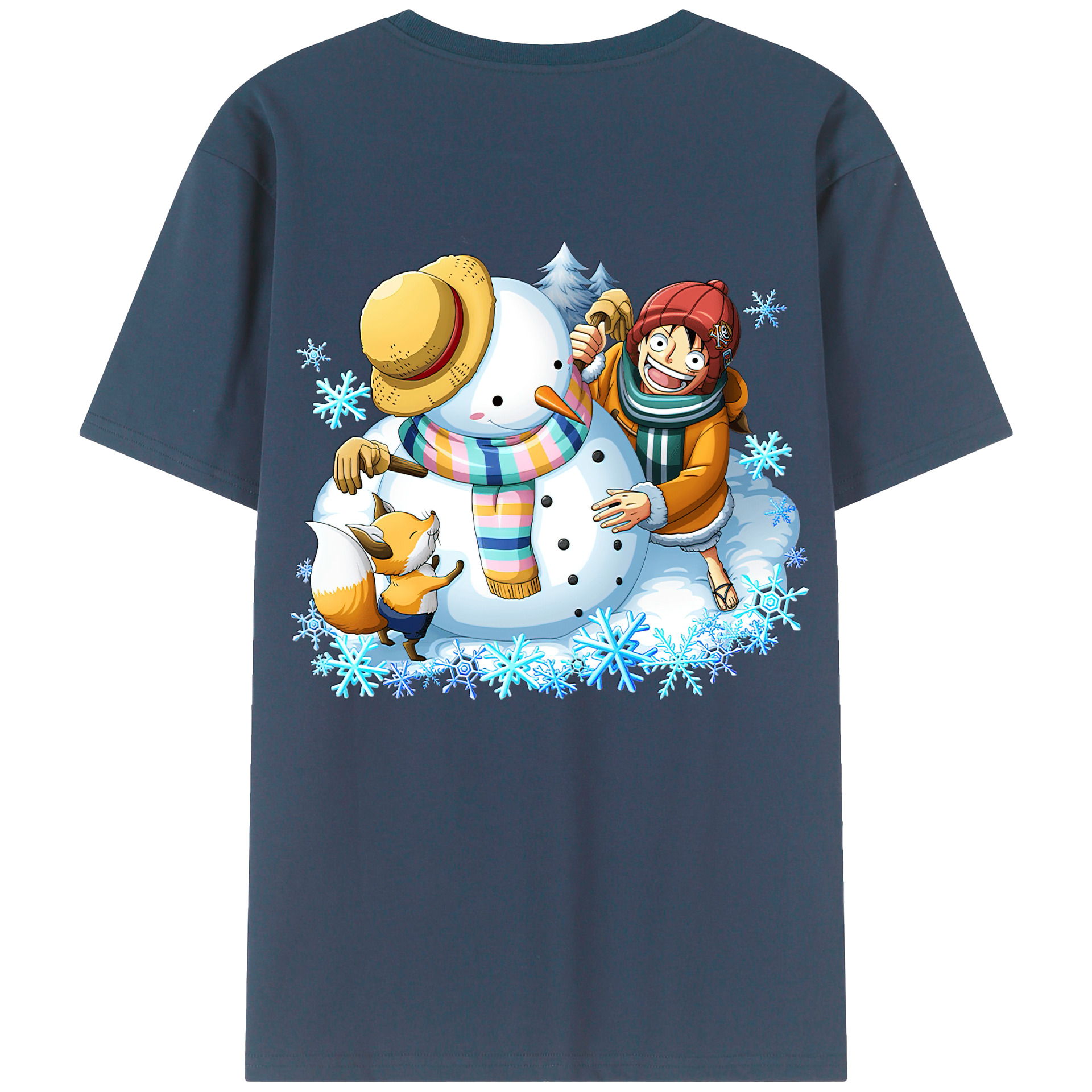 ワンピース モンキー・D・ルフィ ONE PIECE Monkey D. Luffy 綿100％半袖Tシャツ（背面プリント）