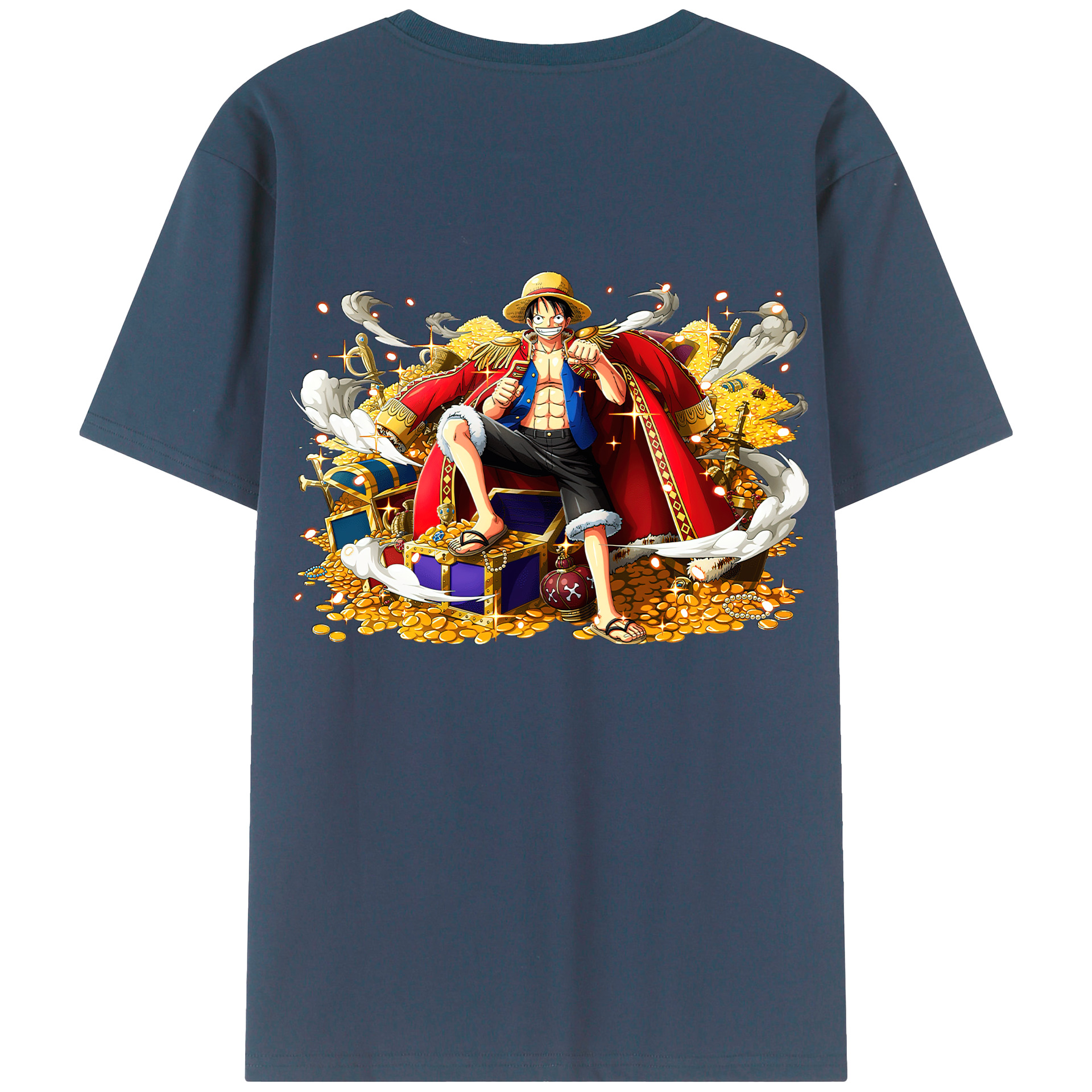 ワンピース モンキー・D・ルフィ ONE PIECE Monkey D. Luffy 綿100％半袖Tシャツ（背面プリント）