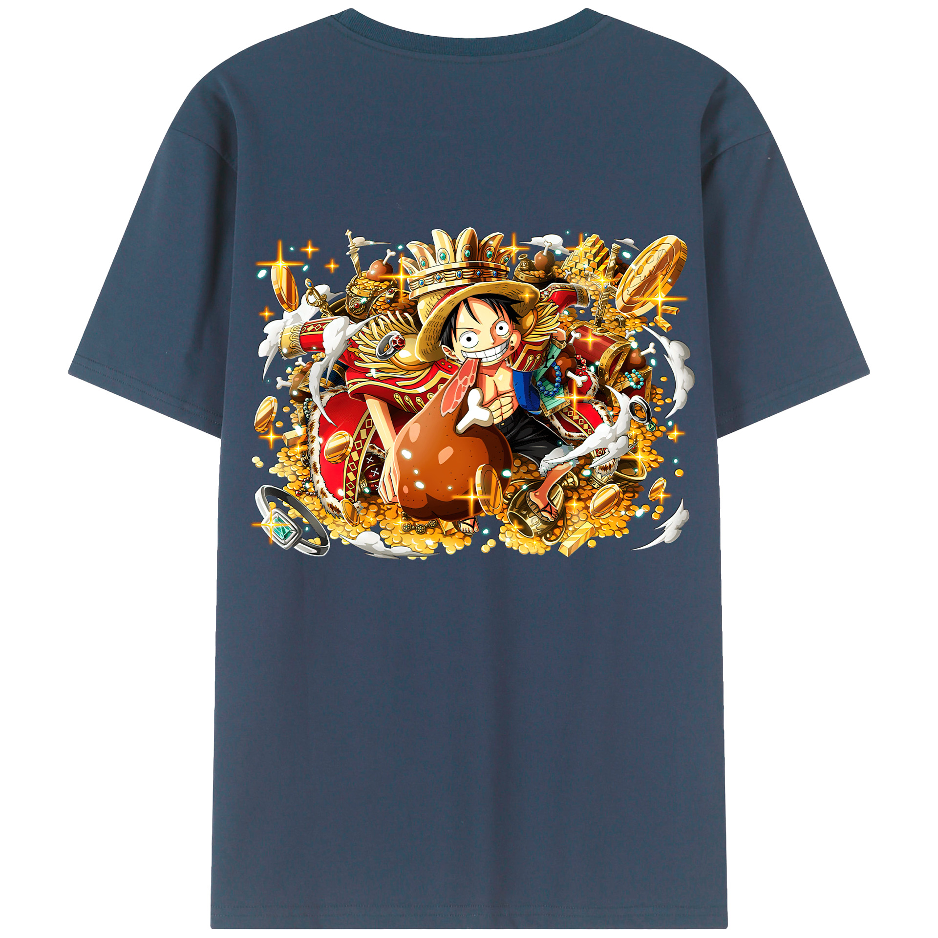 ワンピース モンキー・D・ルフィ ONE PIECE Monkey D. Luffy 綿100％半袖Tシャツ（背面プリント）