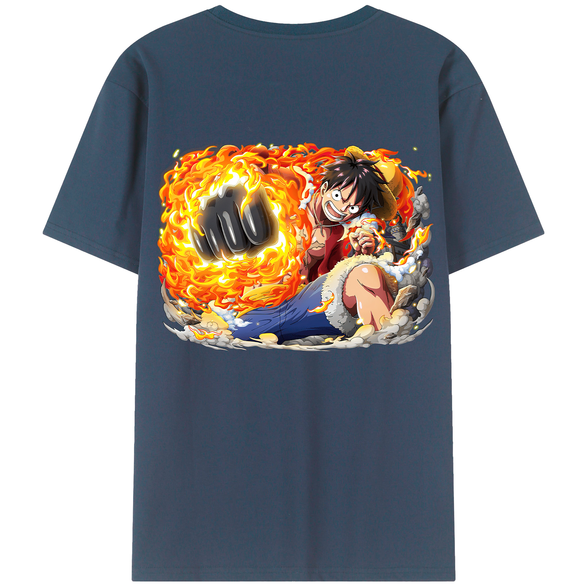 ワンピース モンキー・D・ルフィ ONE PIECE Monkey D. Luffy 綿100％半袖Tシャツ（背面プリント）