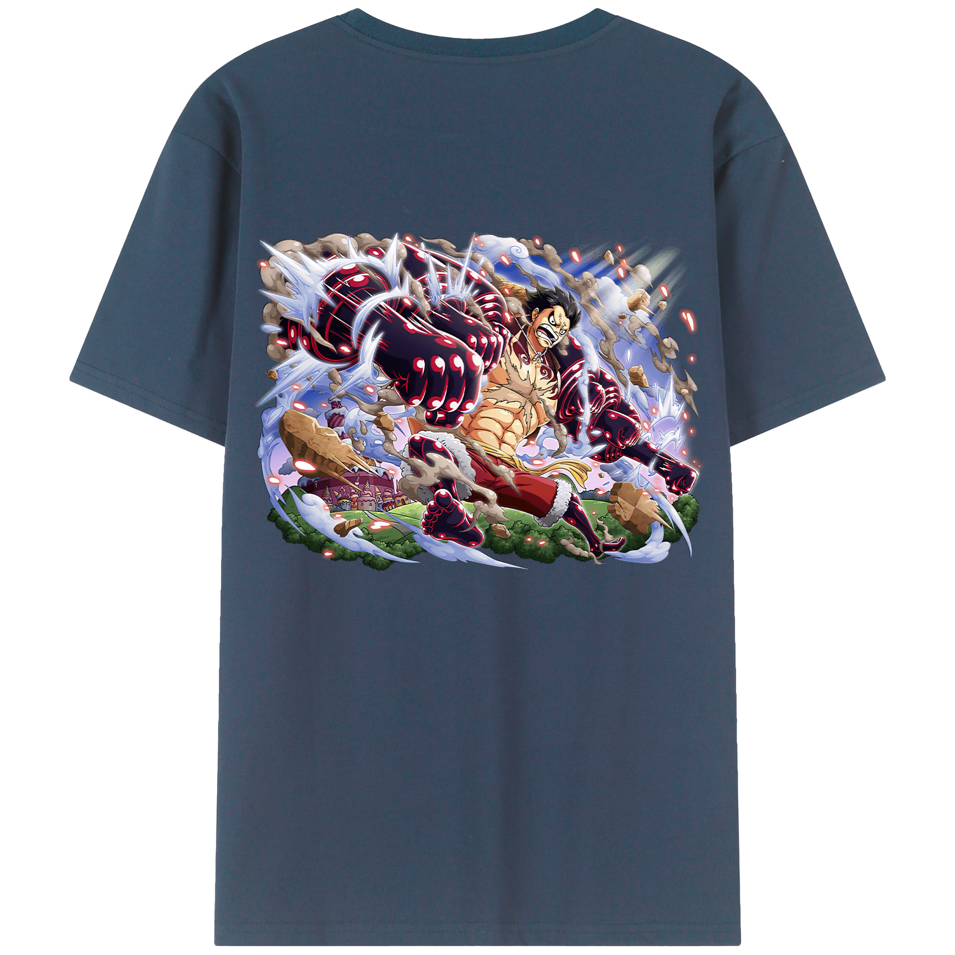 ワンピース モンキー・D・ルフィ ONE PIECE Monkey D. Luffy 綿100％半袖Tシャツ（背面プリント）