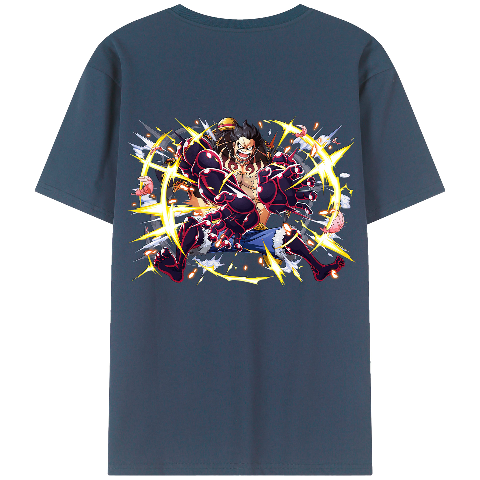 ワンピース モンキー・D・ルフィ ONE PIECE Monkey D. Luffy 綿100％半袖Tシャツ（背面プリント）