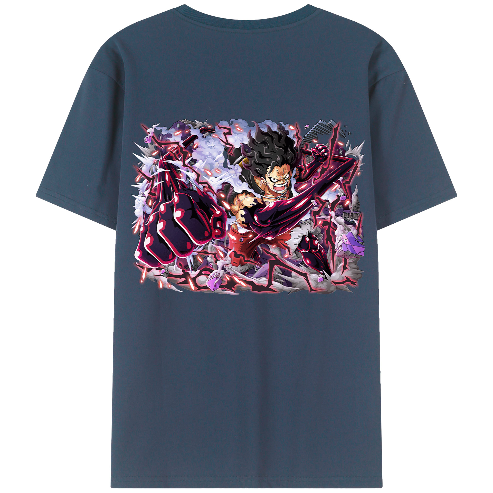 ワンピース モンキー・D・ルフィ ONE PIECE Monkey D. Luffy 綿100％半袖Tシャツ（背面プリント）