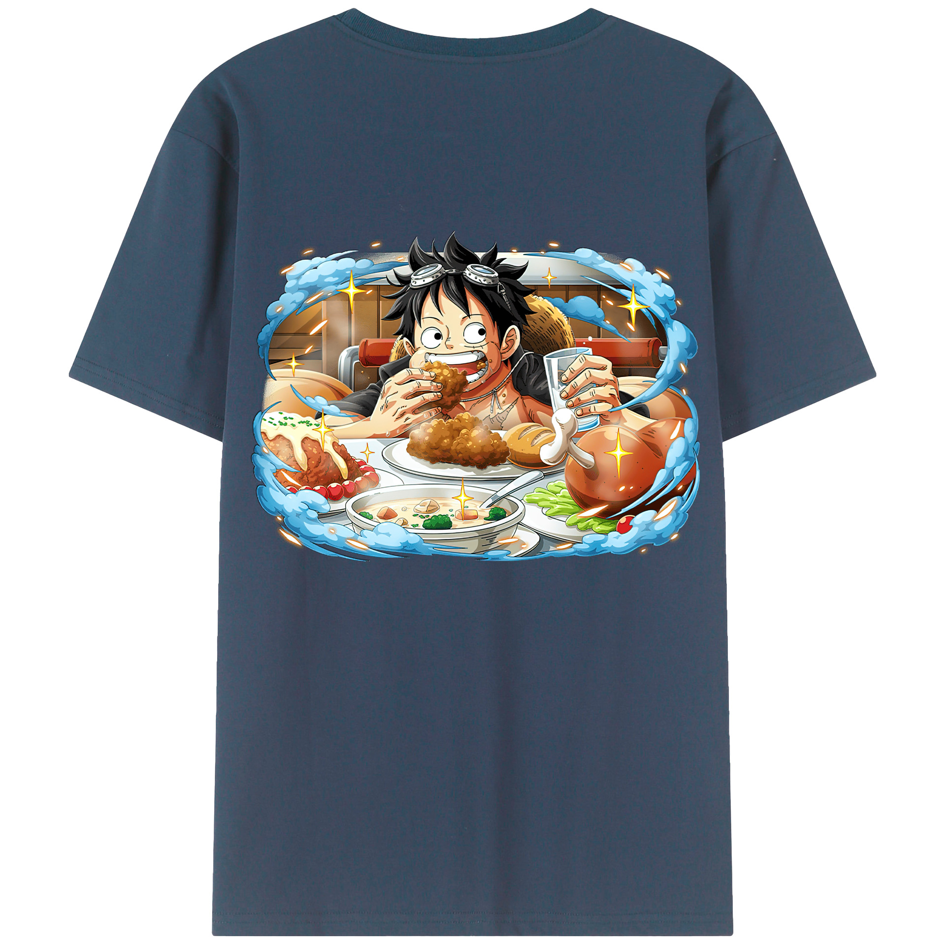 ワンピース モンキー・D・ルフィ ONE PIECE Monkey D. Luffy 綿100％半袖Tシャツ（背面プリント）