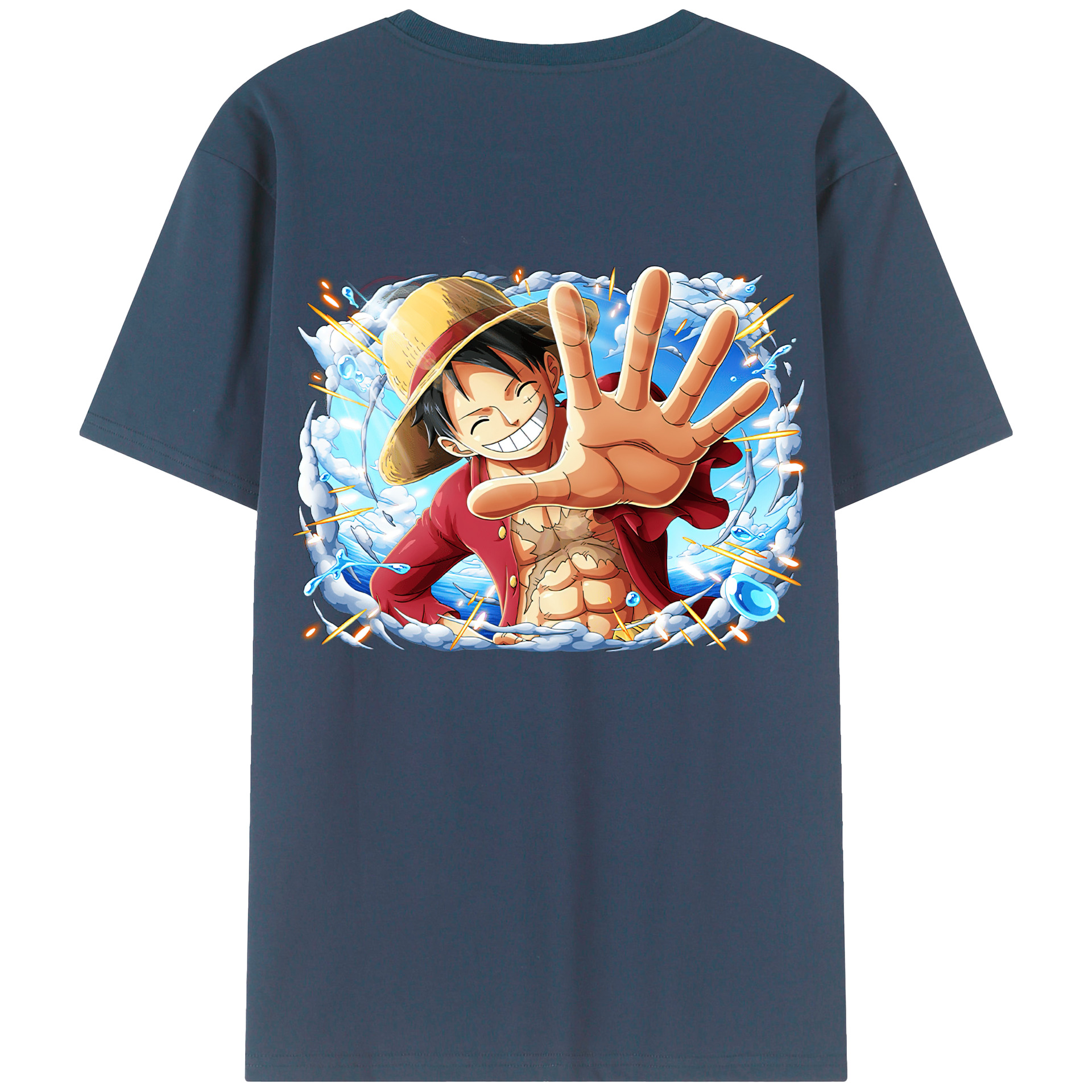 ワンピース モンキー・D・ルフィ ONE PIECE Monkey D. Luffy 綿100％半袖Tシャツ（背面プリント）
