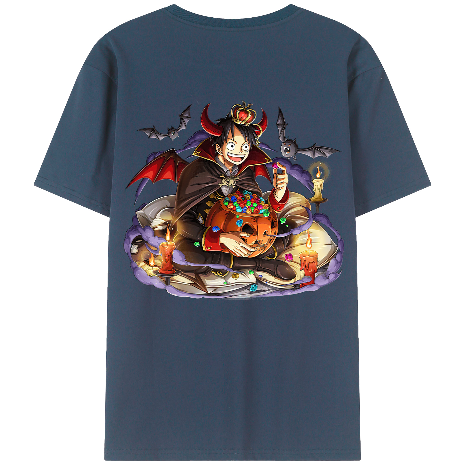 ワンピース モンキー・D・ルフィ ONE PIECE Monkey D. Luffy 綿100％半袖Tシャツ（背面プリント）