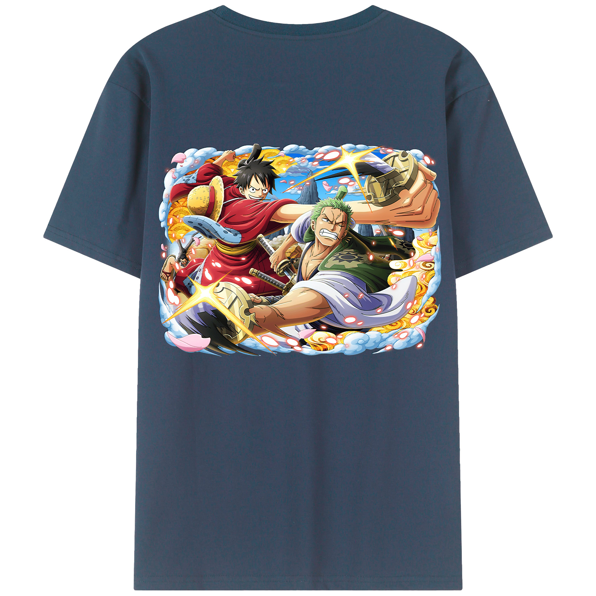 ワンピース モンキー・D・ルフィ ONE PIECE Monkey D. Luffy 綿100％半袖Tシャツ（背面プリント）