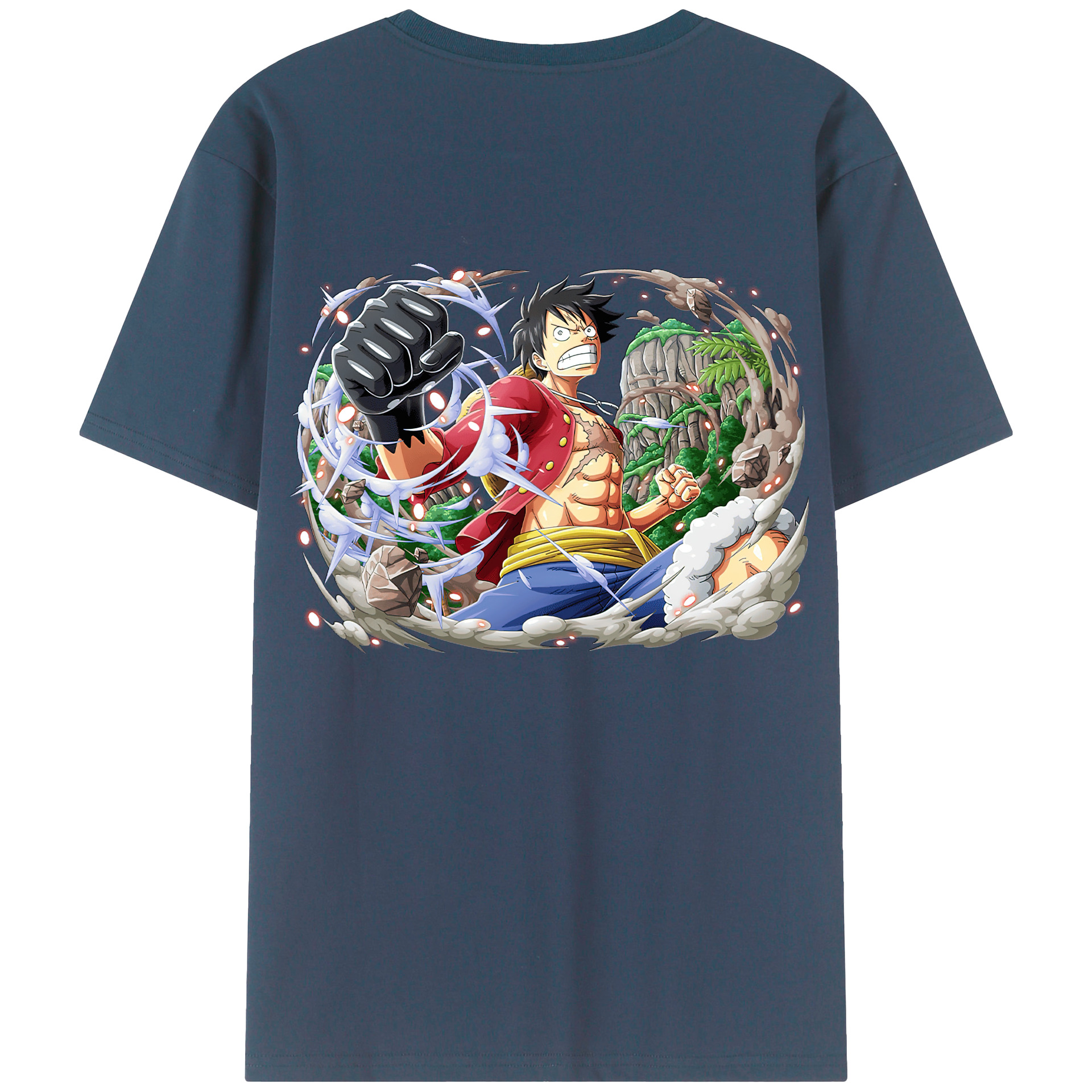 ワンピース モンキー・D・ルフィ ONE PIECE Monkey D. Luffy 綿100％半袖Tシャツ（背面プリント）