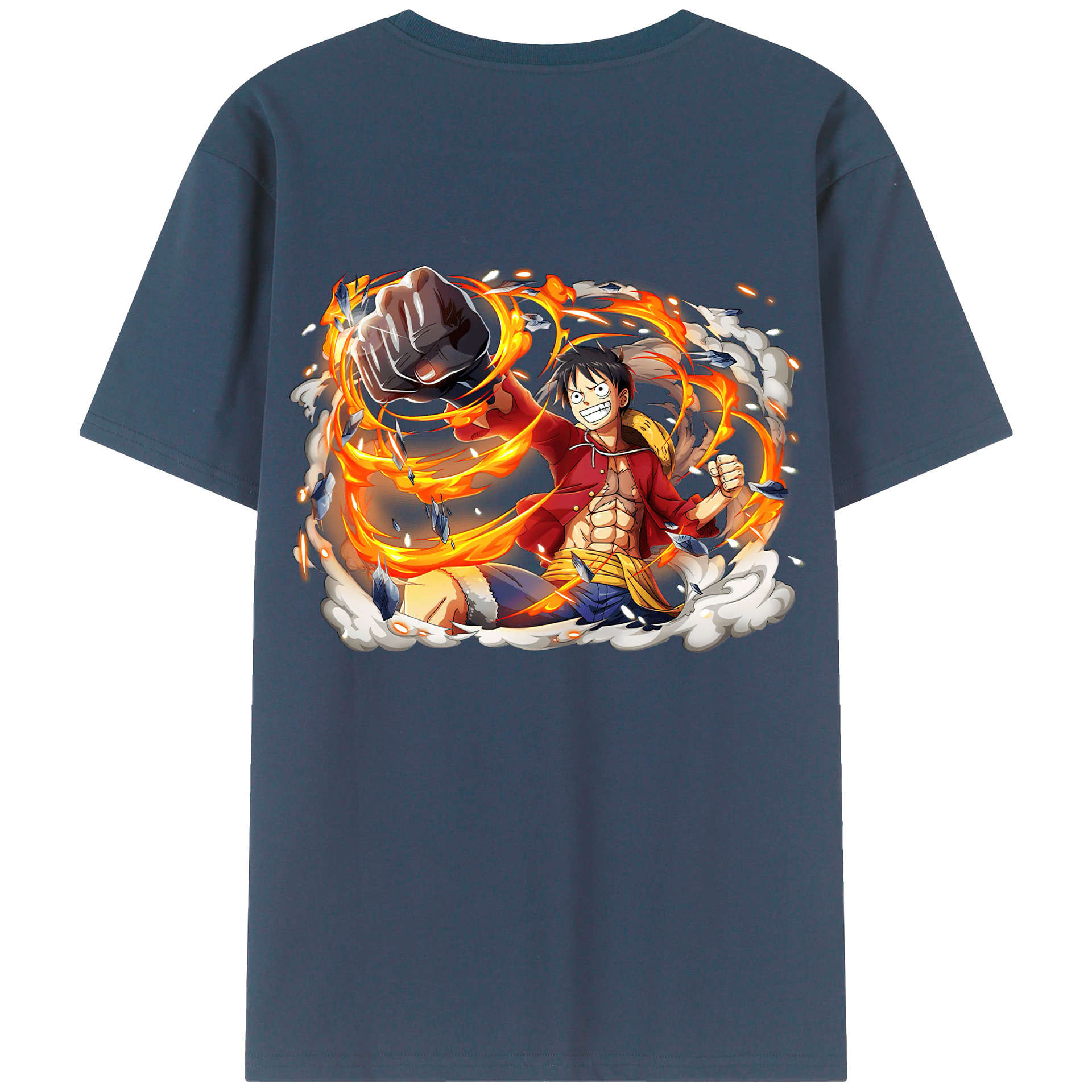 ワンピース モンキー・D・ルフィ ONE PIECE Monkey D. Luffy 綿100％半袖Tシャツ（背面プリント）