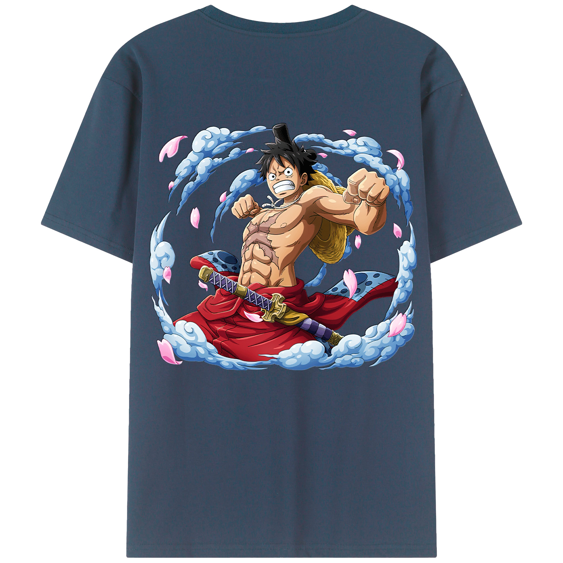 ワンピース モンキー・D・ルフィ ONE PIECE Monkey D. Luffy 綿100％半袖Tシャツ（背面プリント）