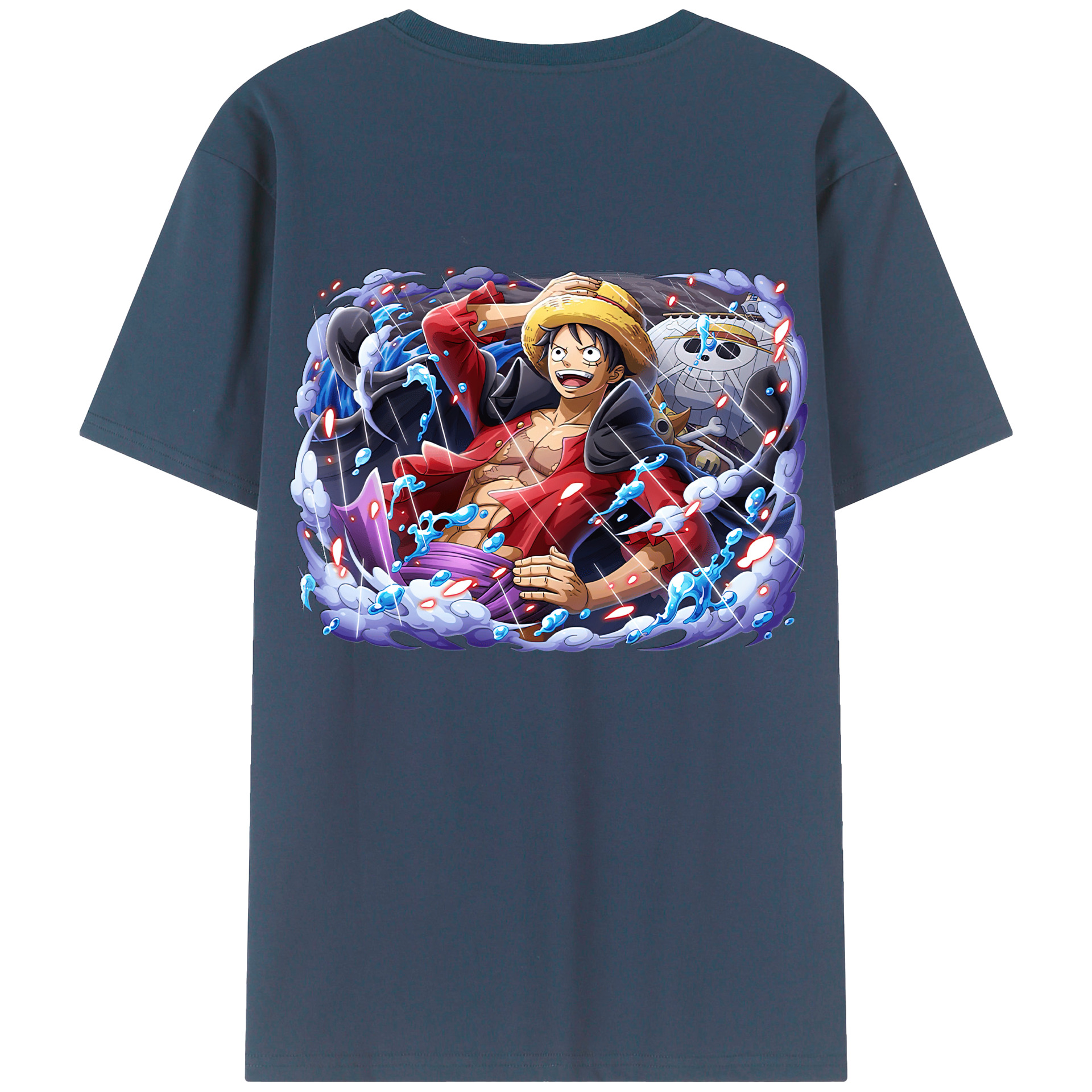 ワンピース モンキー・D・ルフィ ONE PIECE Monkey D. Luffy 綿100％半袖Tシャツ（背面プリント）