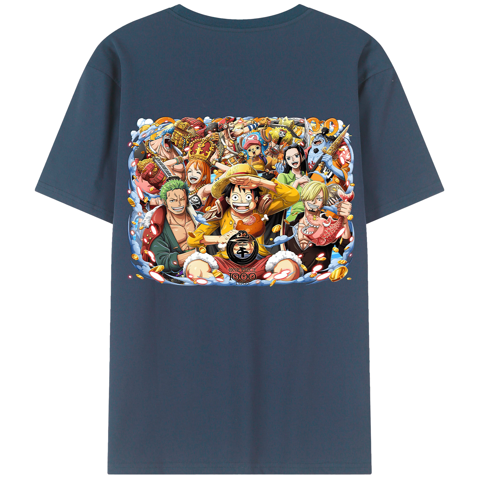 ワンピース モンキー・D・ルフィ ONE PIECE Monkey D. Luffy 綿100％半袖Tシャツ（背面プリント）