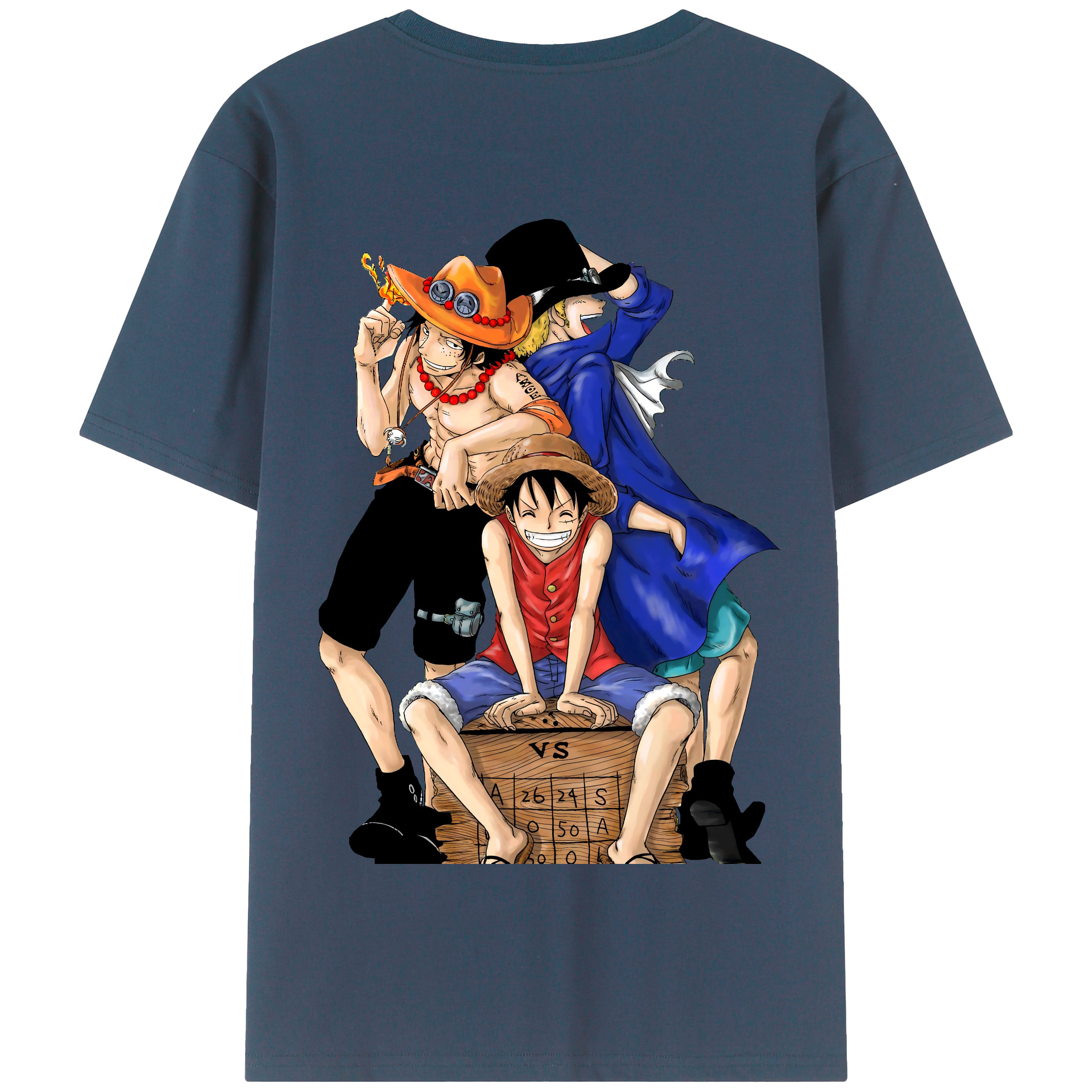 ワンピース モンキー・D・ルフィ ONE PIECE Monkey D. Luffy 綿100％半袖Tシャツ（背面プリント）