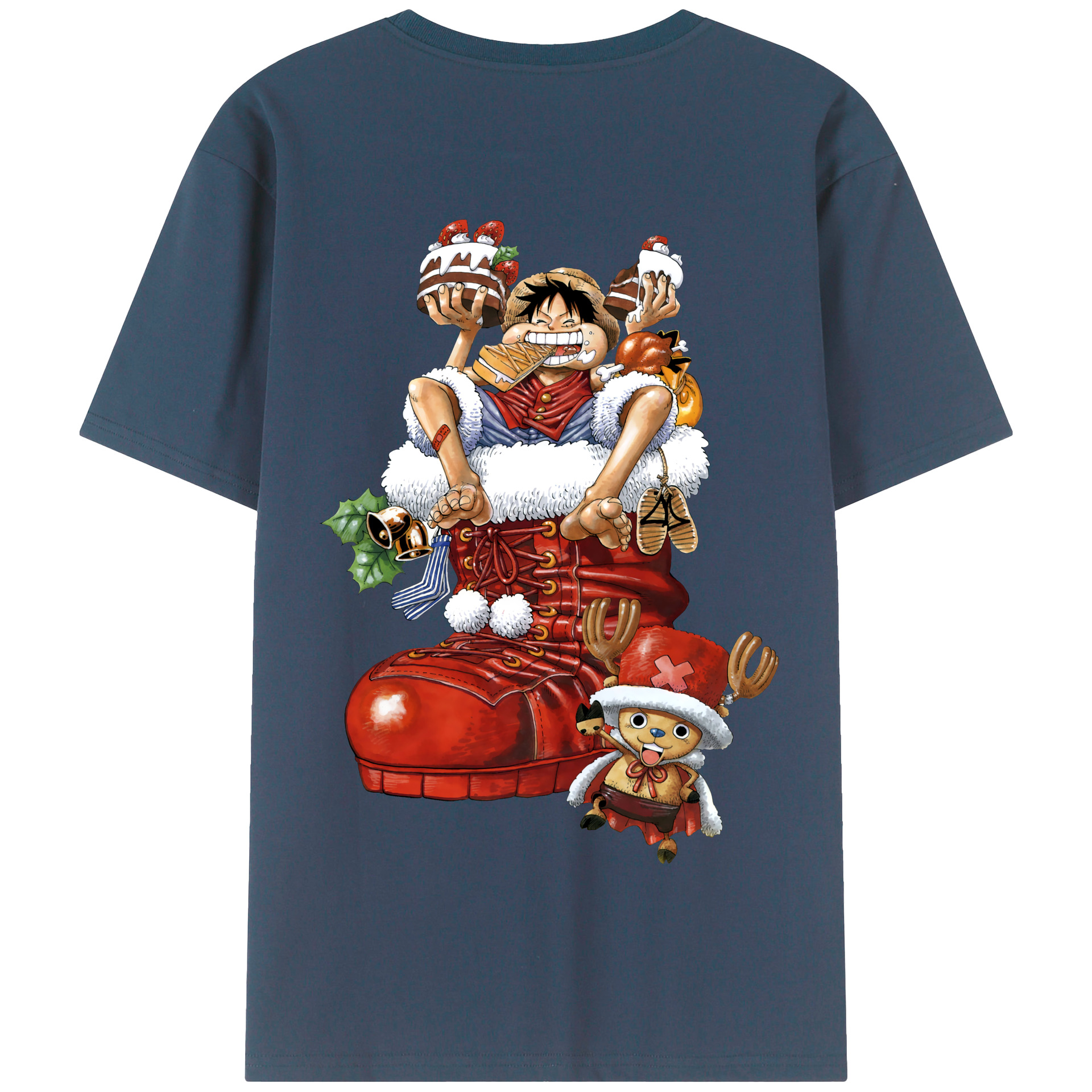 ワンピース モンキー・D・ルフィ ONE PIECE Monkey D. Luffy 綿100％半袖Tシャツ（背面プリント）