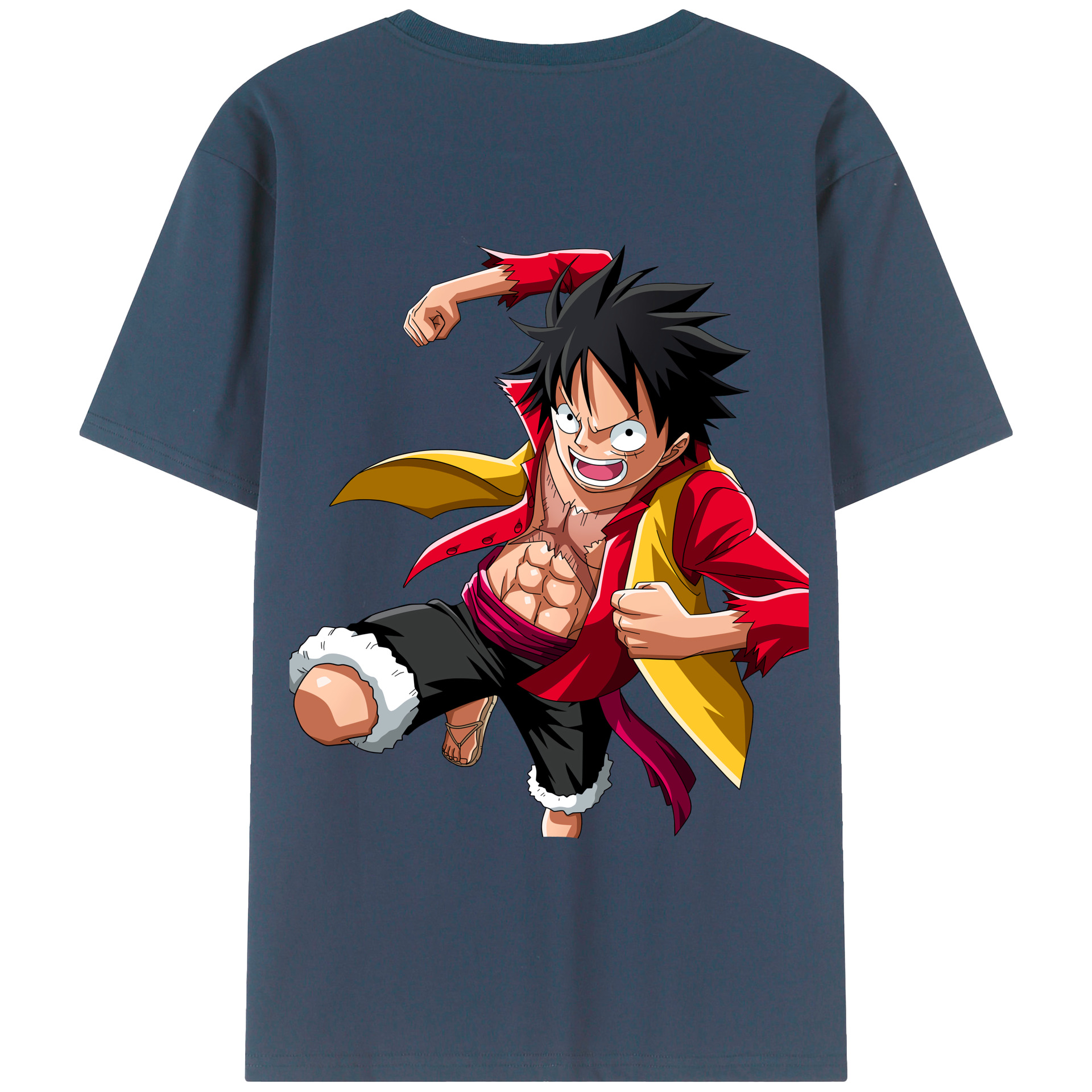 ワンピース モンキー・D・ルフィ ONE PIECE Monkey D. Luffy 綿100％半袖Tシャツ（背面プリント）