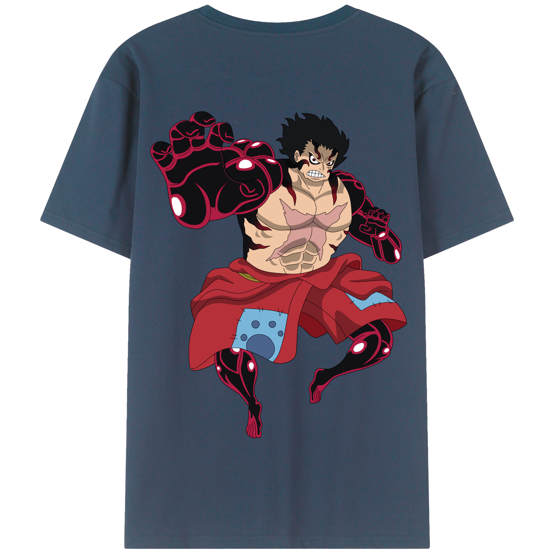ワンピース モンキー・D・ルフィ ONE PIECE Monkey D. Luffy 綿100％半袖Tシャツ（背面プリント）