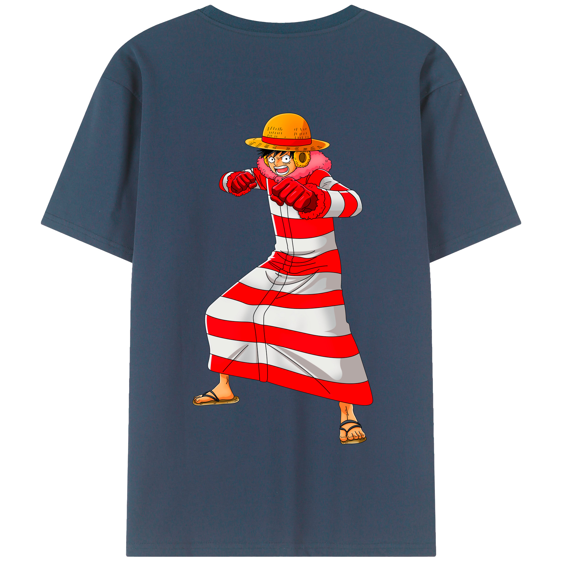 ワンピース モンキー・D・ルフィ ONE PIECE Monkey D. Luffy 綿100％半袖Tシャツ（背面プリント）