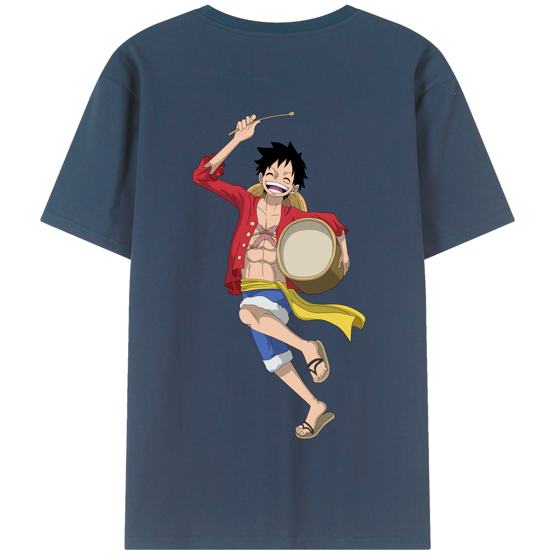 ワンピース モンキー・D・ルフィ ONE PIECE Monkey D. Luffy 綿100％半袖Tシャツ（背面プリント）