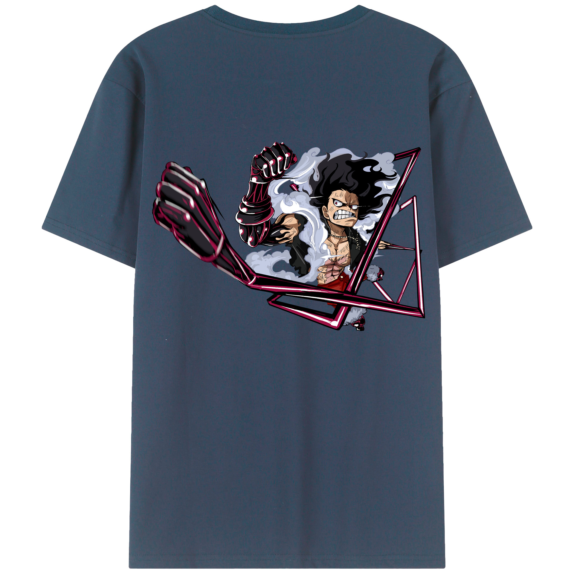 ワンピース モンキー・D・ルフィ ONE PIECE Monkey D. Luffy 綿100％半袖Tシャツ（背面プリント）