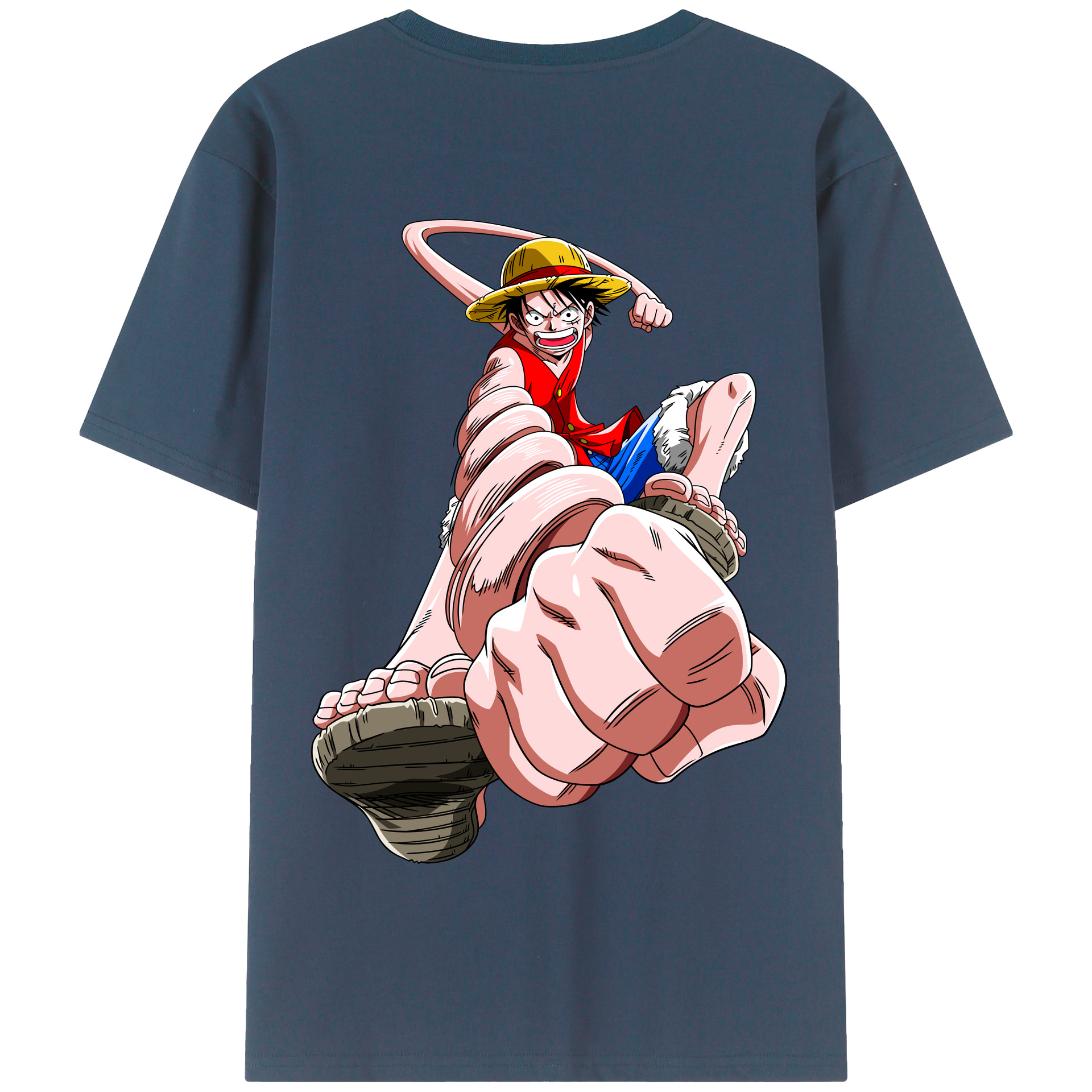 ワンピース モンキー・D・ルフィ ONE PIECE Monkey D. Luffy 綿100％半袖Tシャツ（背面プリント）