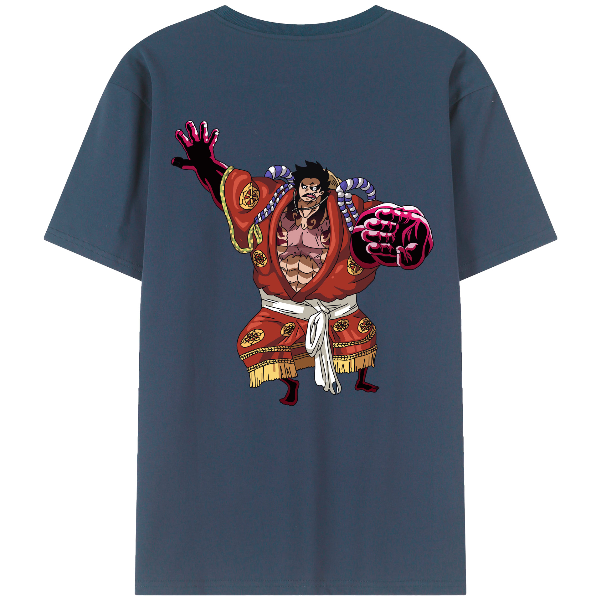 ワンピース モンキー・D・ルフィ ONE PIECE Monkey D. Luffy 綿100％半袖Tシャツ（背面プリント）