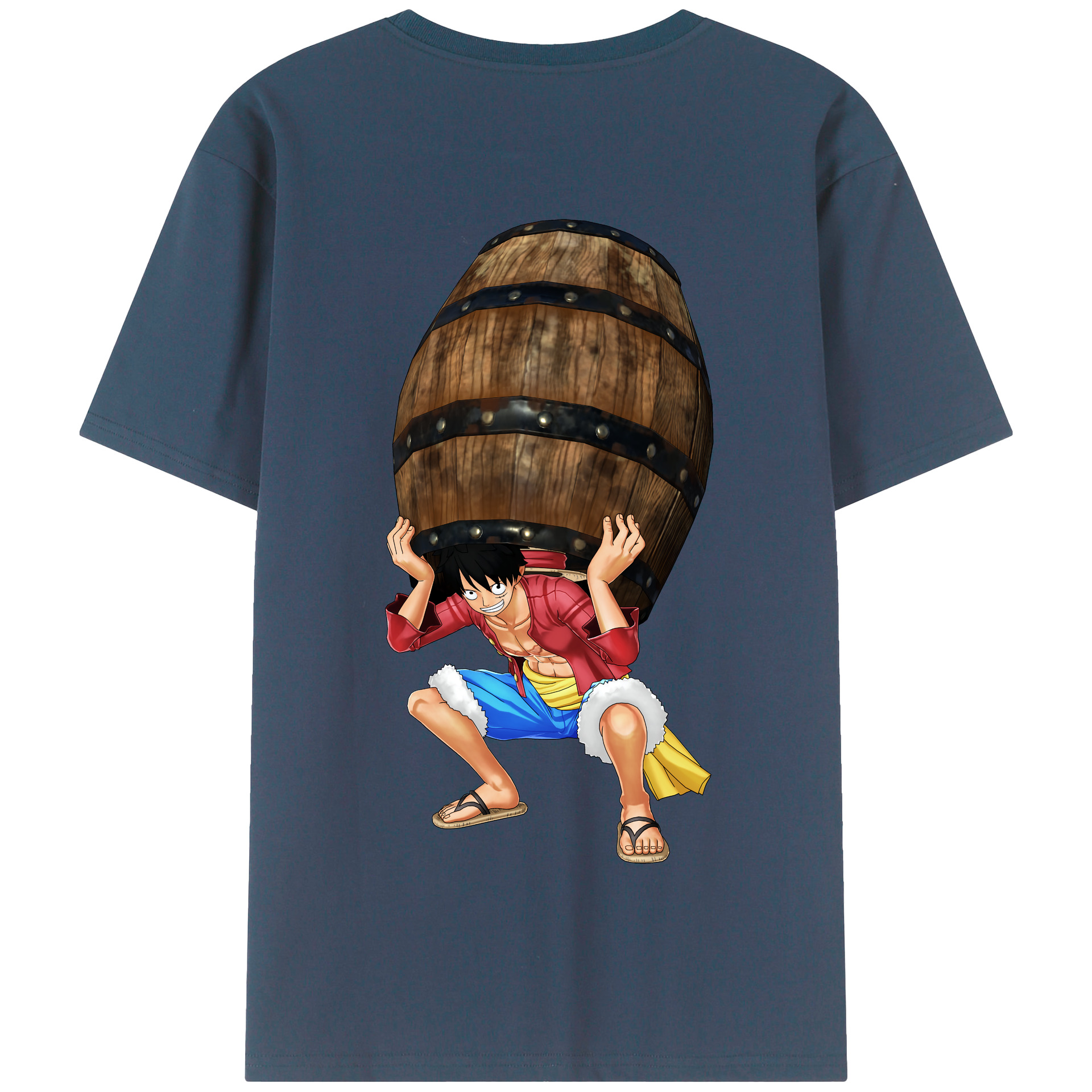 ワンピース モンキー・D・ルフィ ONE PIECE Monkey D. Luffy 綿100％半袖Tシャツ（背面プリント）
