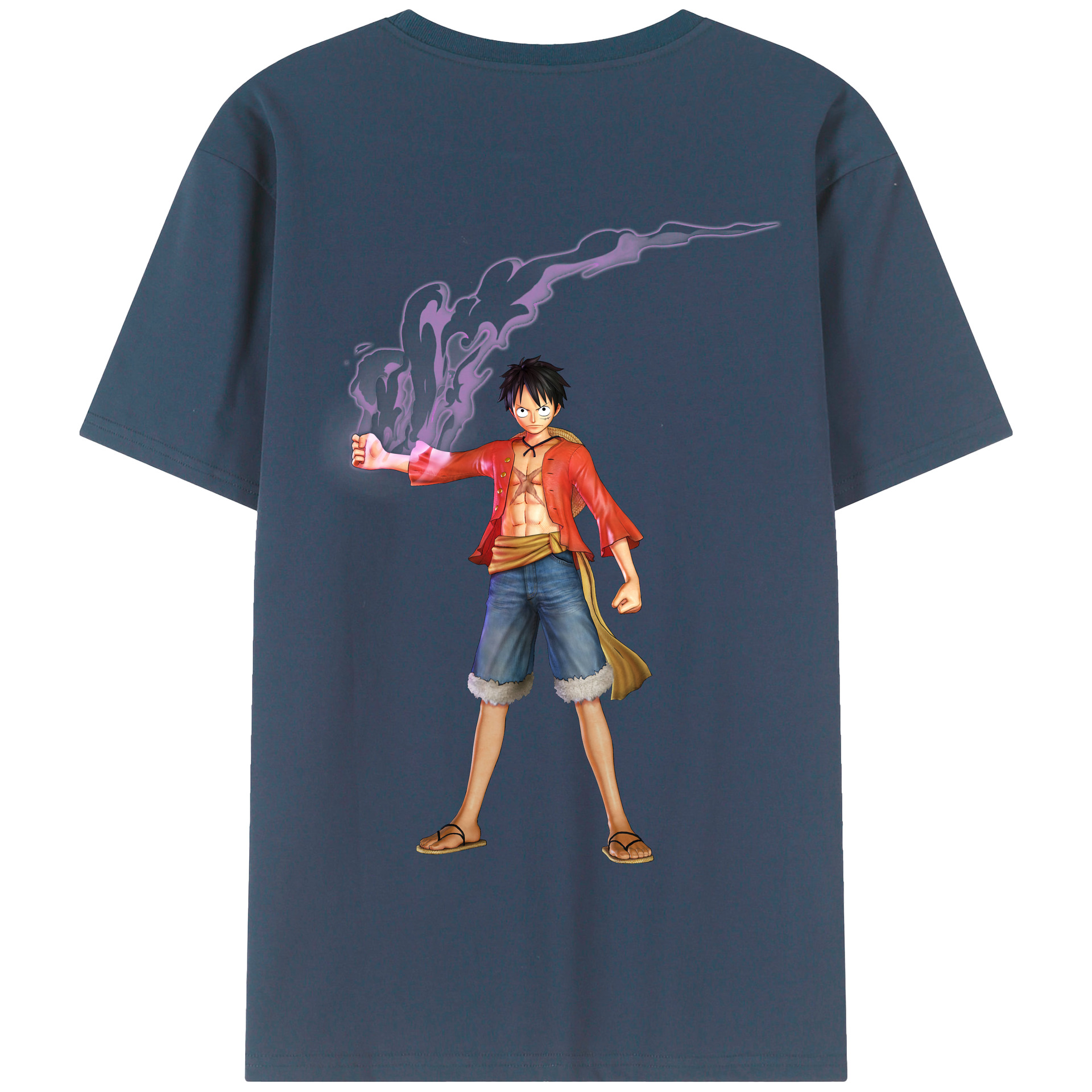 ワンピース モンキー・D・ルフィ ONE PIECE Monkey D. Luffy 綿100％半袖Tシャツ（背面プリント）