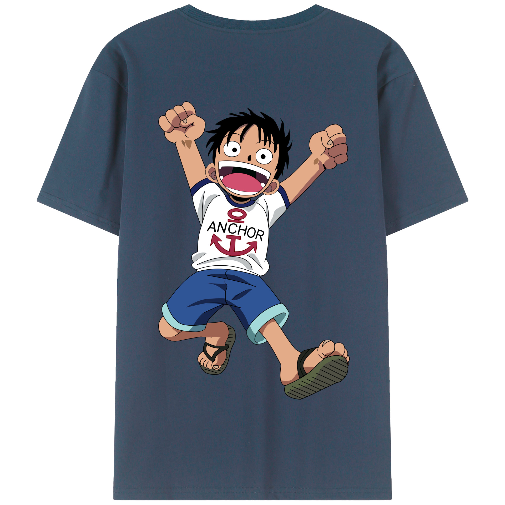 ワンピース モンキー・D・ルフィ ONE PIECE Monkey D. Luffy 綿100％半袖Tシャツ（背面プリント）