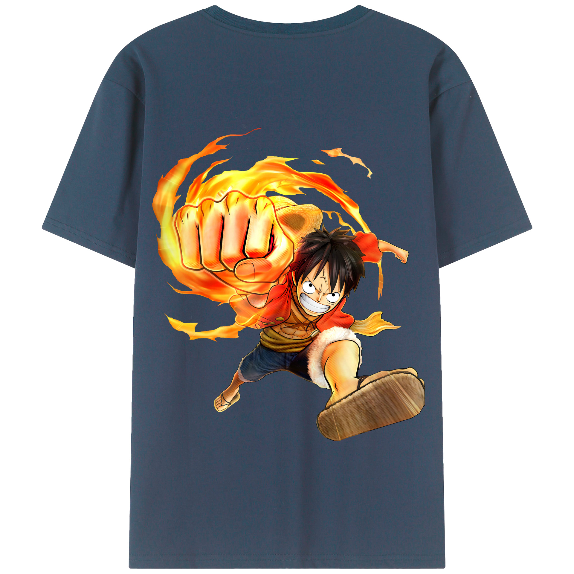 ワンピース モンキー・D・ルフィ ONE PIECE Monkey D. Luffy 綿100％半袖Tシャツ（背面プリント）