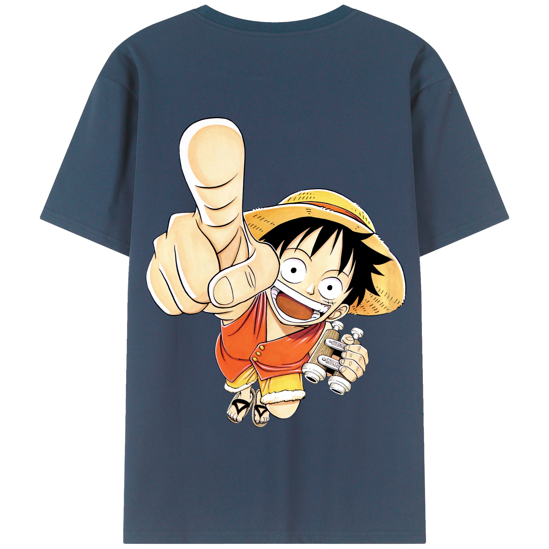 ワンピース モンキー・D・ルフィ ONE PIECE Monkey D. Luffy 綿100％半袖Tシャツ（背面プリント）