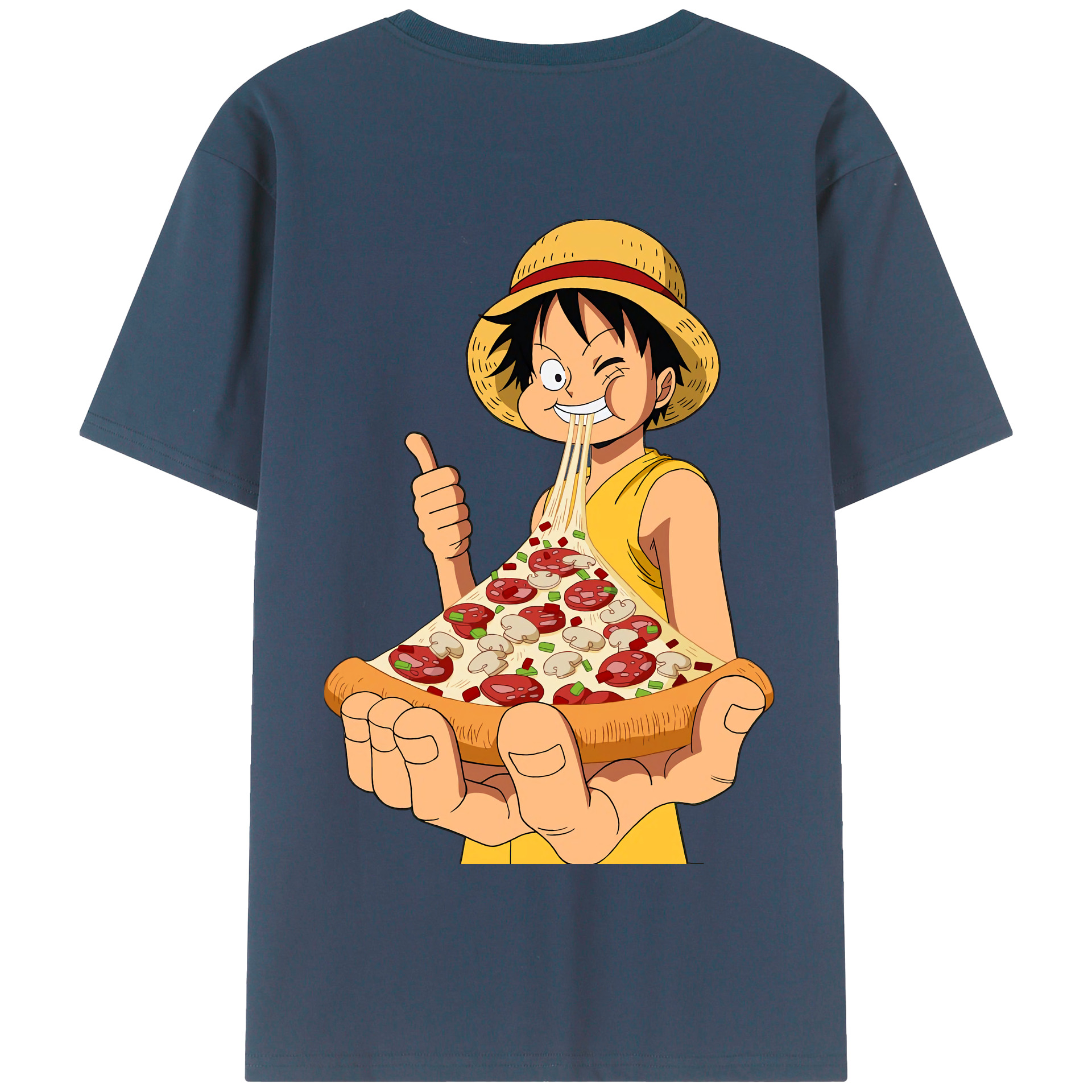ワンピース モンキー・D・ルフィ ONE PIECE Monkey D. Luffy 綿100％半袖Tシャツ（背面プリント）
