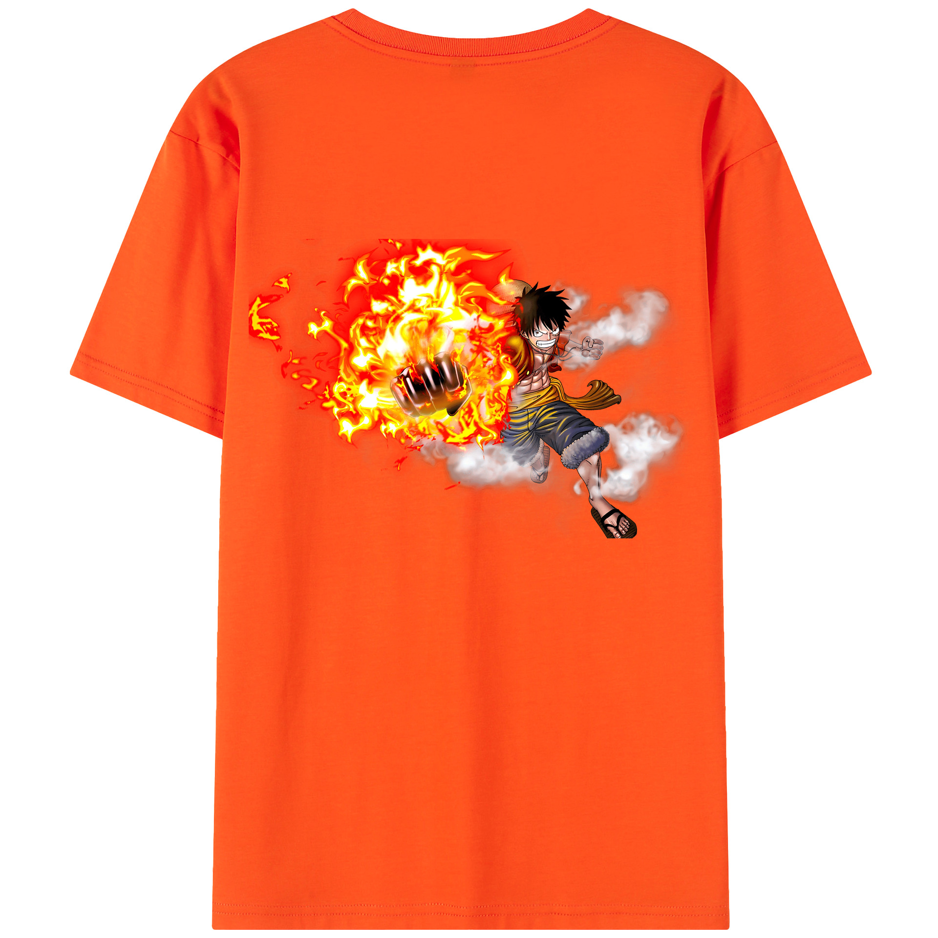 ワンピース モンキー・D・ルフィ ONE PIECE Monkey D. Luffy 綿100％半袖Tシャツ（背面プリント）
