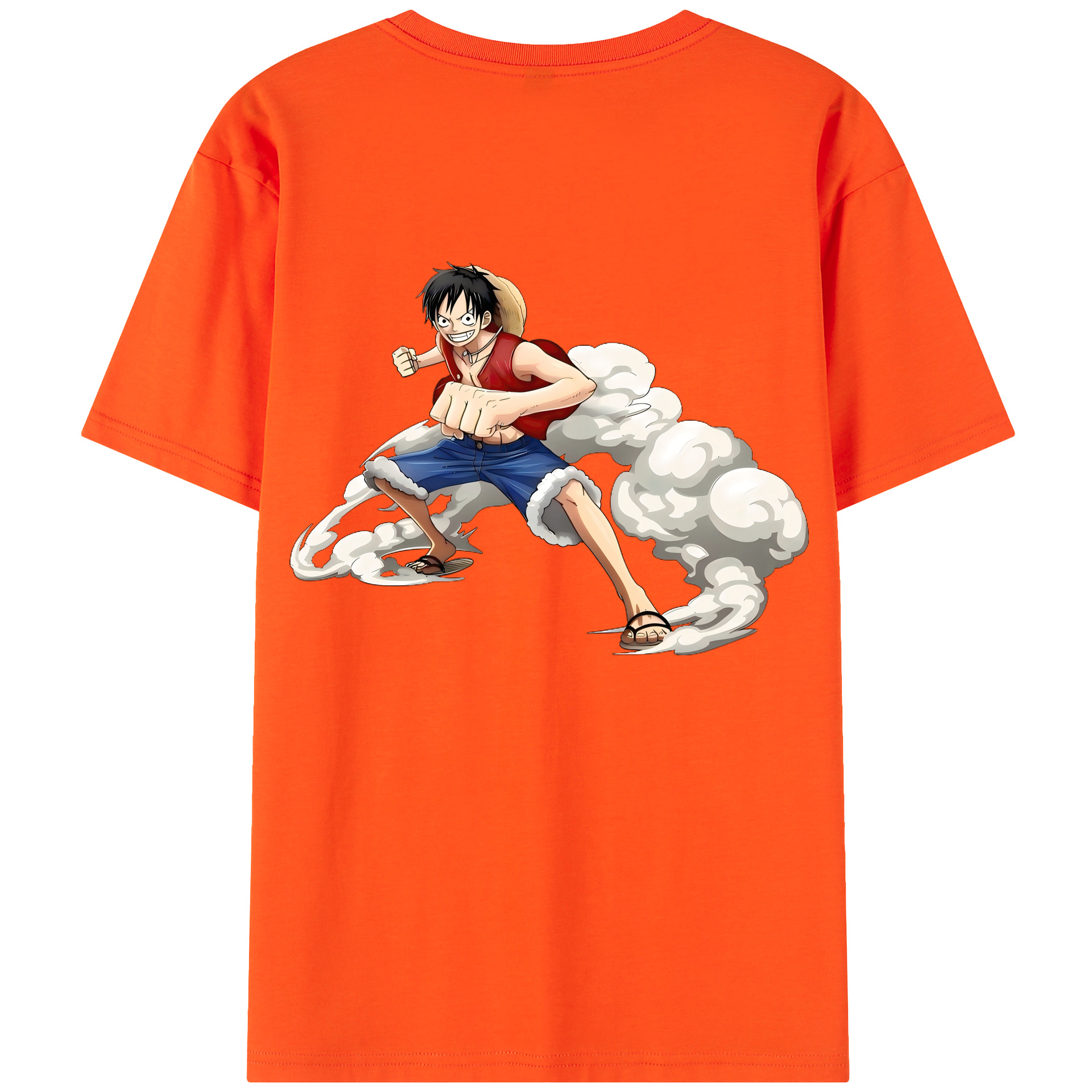 ワンピース モンキー・D・ルフィ ONE PIECE Monkey D. Luffy 綿100％半袖Tシャツ（背面プリント）