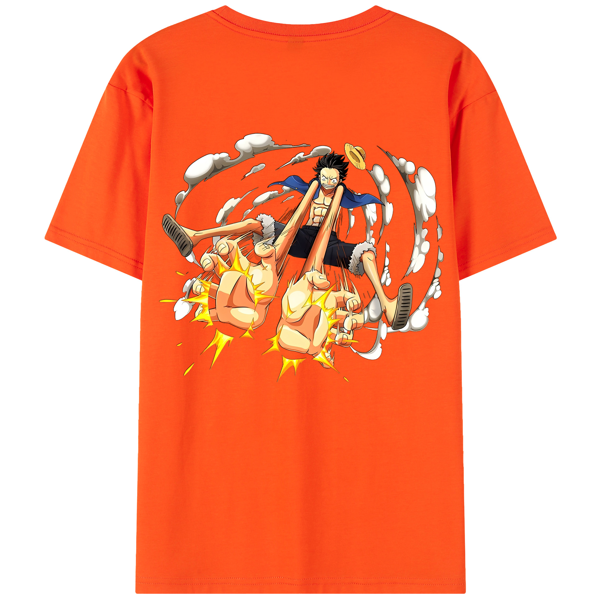 ワンピース モンキー・D・ルフィ ONE PIECE Monkey D. Luffy 綿100％半袖Tシャツ（背面プリント）