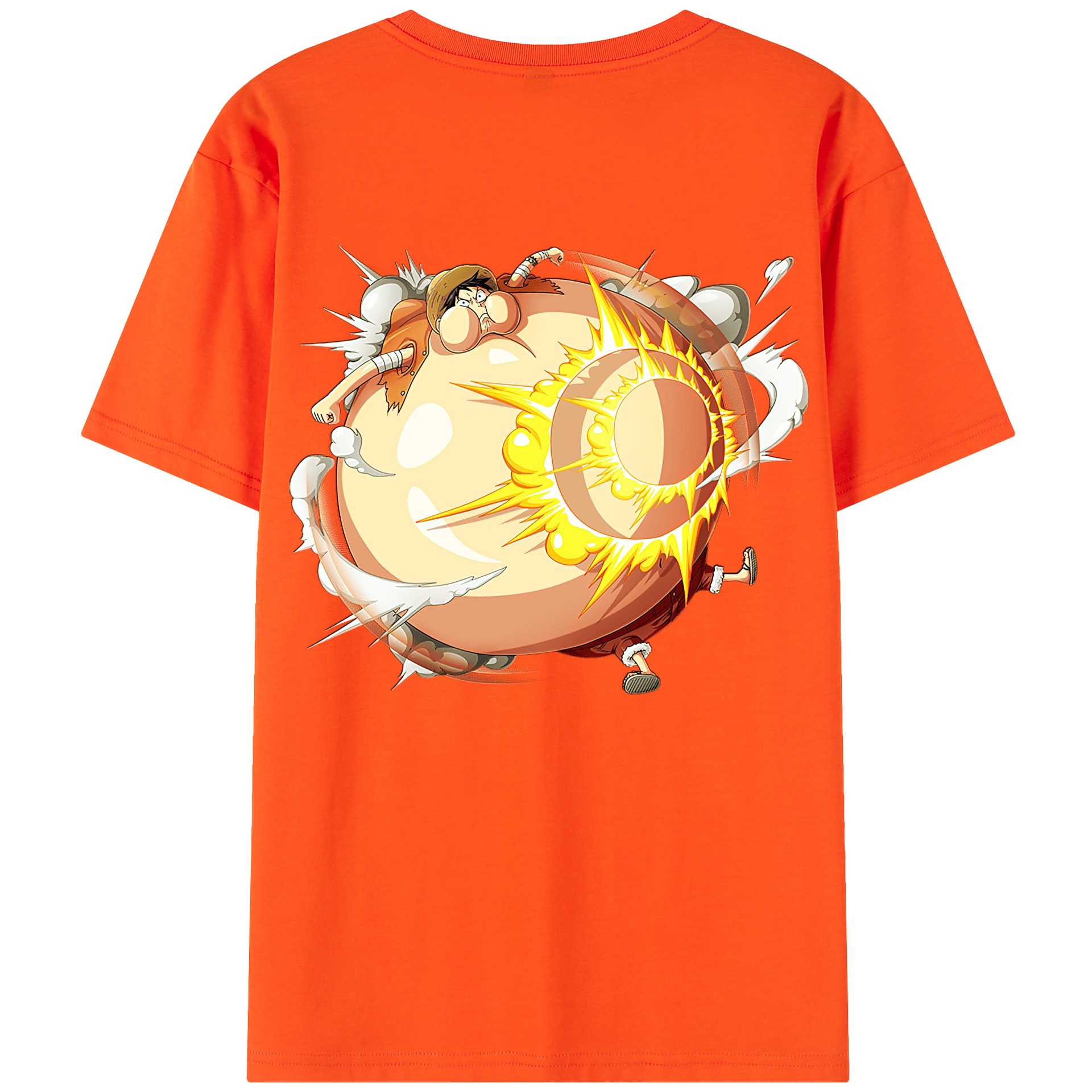ワンピース モンキー・D・ルフィ ONE PIECE Monkey D. Luffy 綿100％半袖Tシャツ（背面プリント）