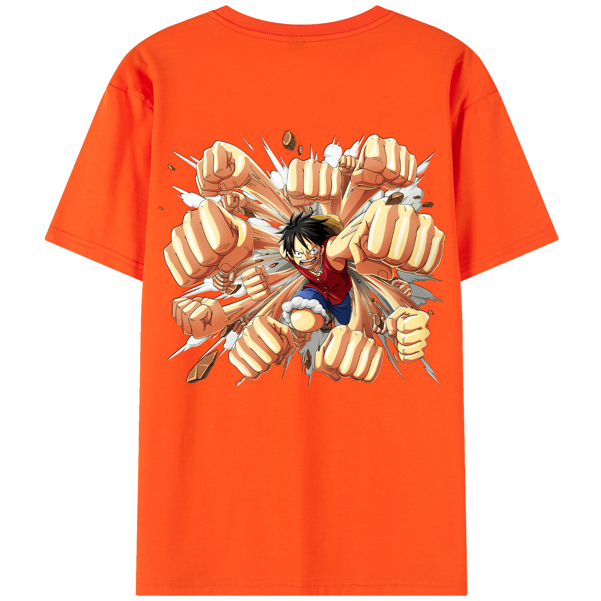 ワンピース モンキー・D・ルフィ ONE PIECE Monkey D. Luffy 綿100％半袖Tシャツ（背面プリント）