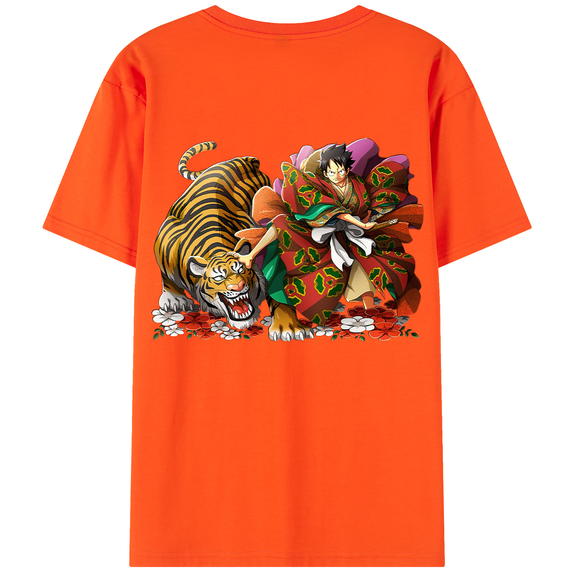 ワンピース モンキー・D・ルフィ ONE PIECE Monkey D. Luffy 綿100％半袖Tシャツ（背面プリント）
