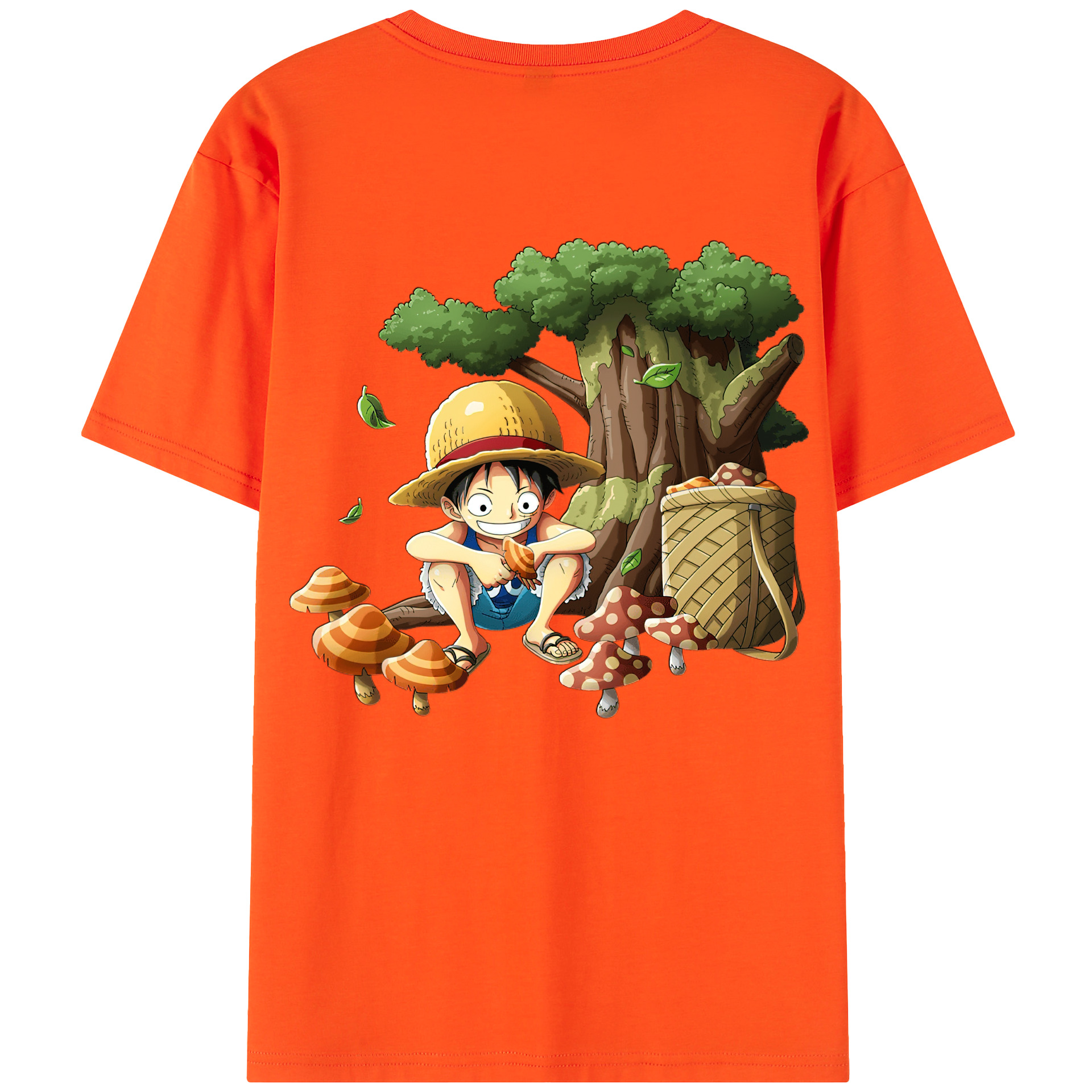 ワンピース モンキー・D・ルフィ ONE PIECE Monkey D. Luffy 綿100％半袖Tシャツ（背面プリント）