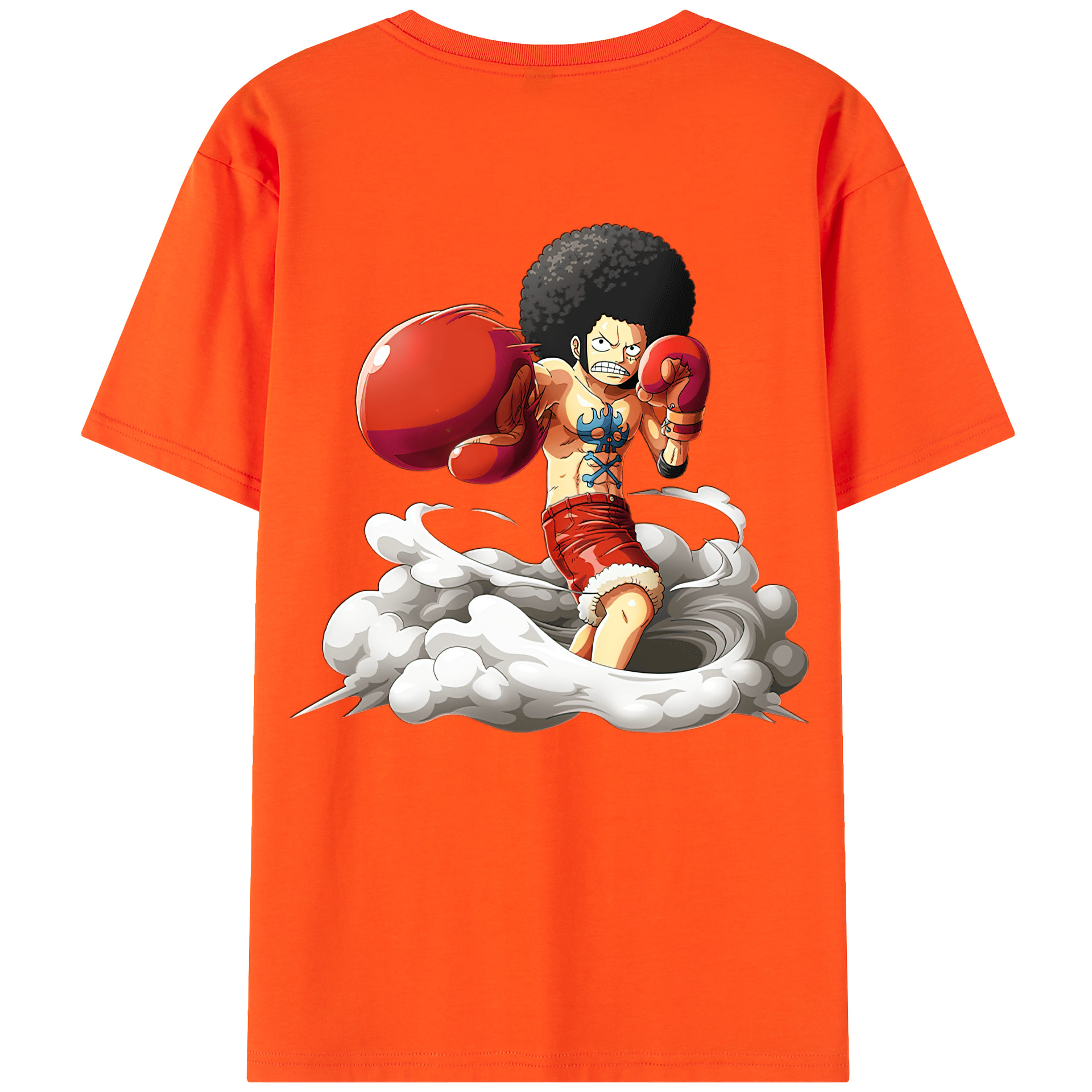 ワンピース モンキー・D・ルフィ ONE PIECE Monkey D. Luffy 綿100％半袖Tシャツ（背面プリント）