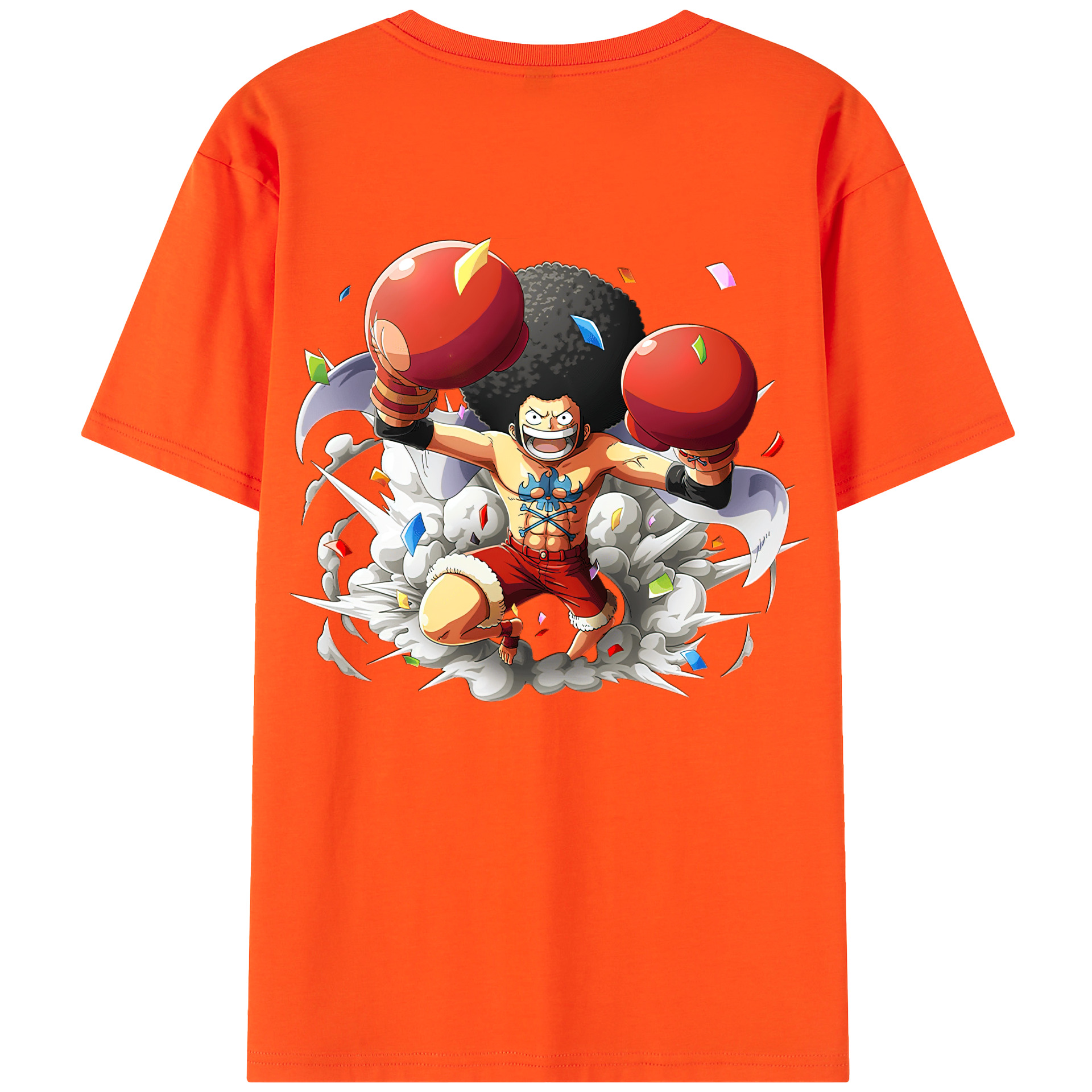 ワンピース モンキー・D・ルフィ ONE PIECE Monkey D. Luffy 綿100％半袖Tシャツ（背面プリント）