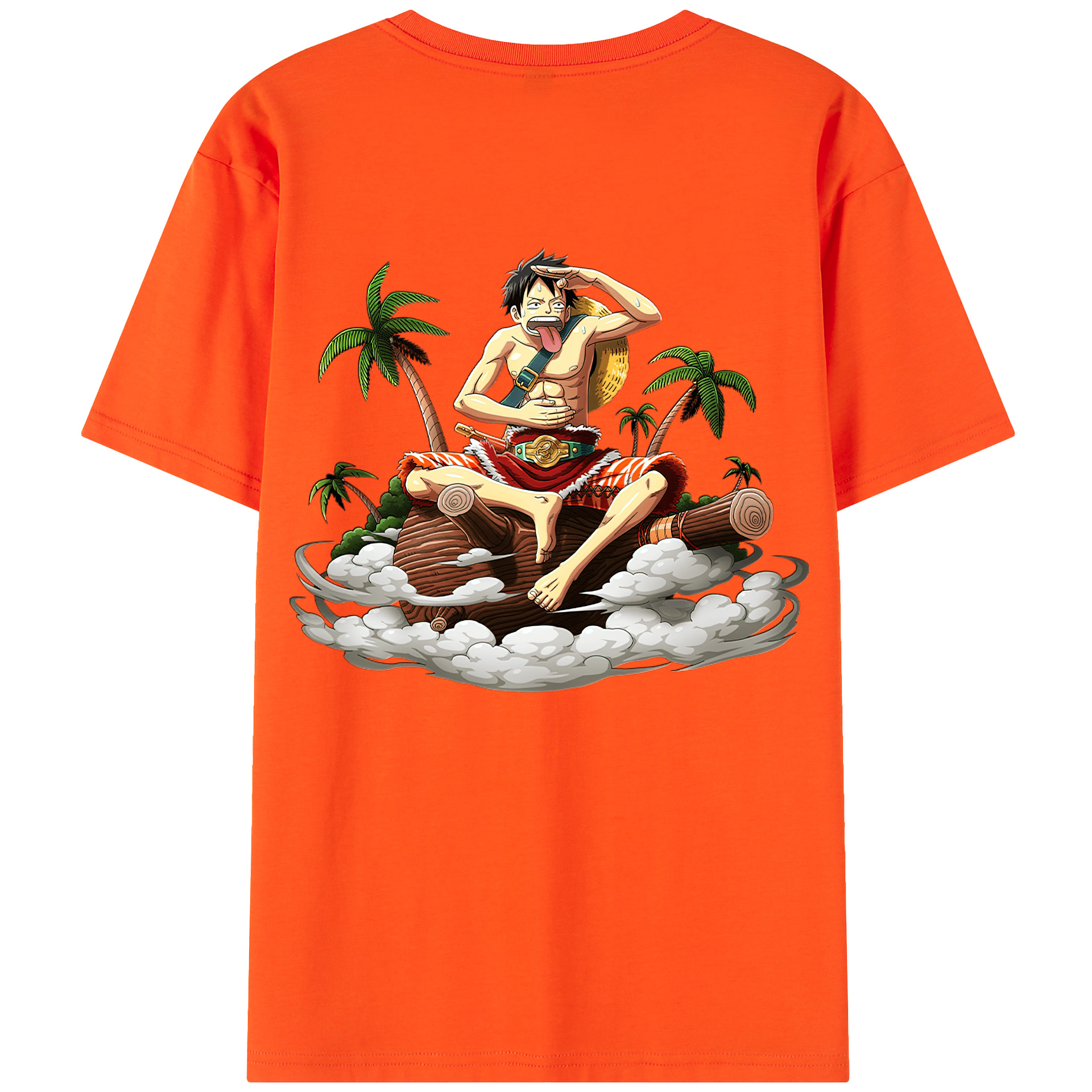 ワンピース モンキー・D・ルフィ ONE PIECE Monkey D. Luffy 綿100％半袖Tシャツ（背面プリント）