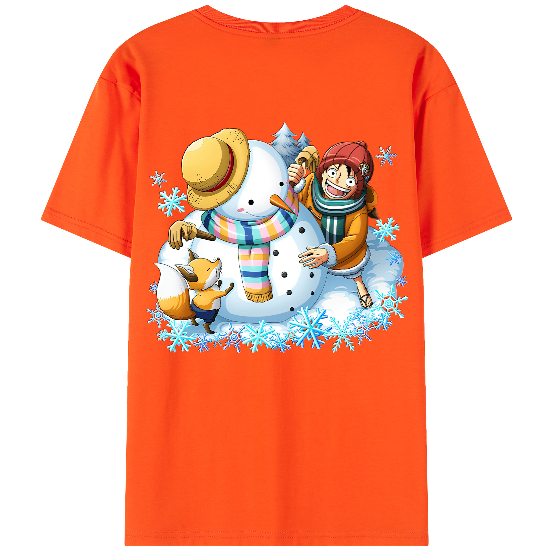 ワンピース モンキー・D・ルフィ ONE PIECE Monkey D. Luffy 綿100％半袖Tシャツ（背面プリント）